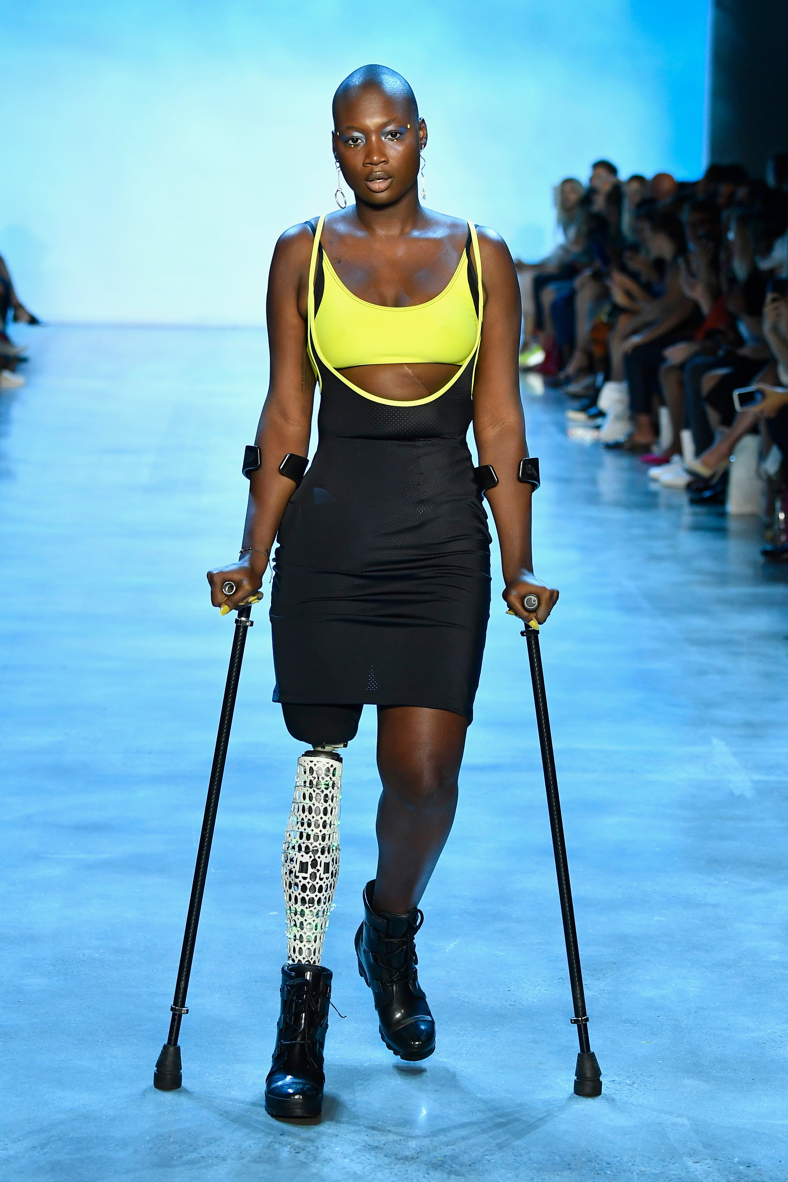 Mama Cax, also known as Cacsmy Brutus, walks the runway for Chromat during New York Fashion Week: The Shows at Gallery I at Spring Studios on September 7, 2018