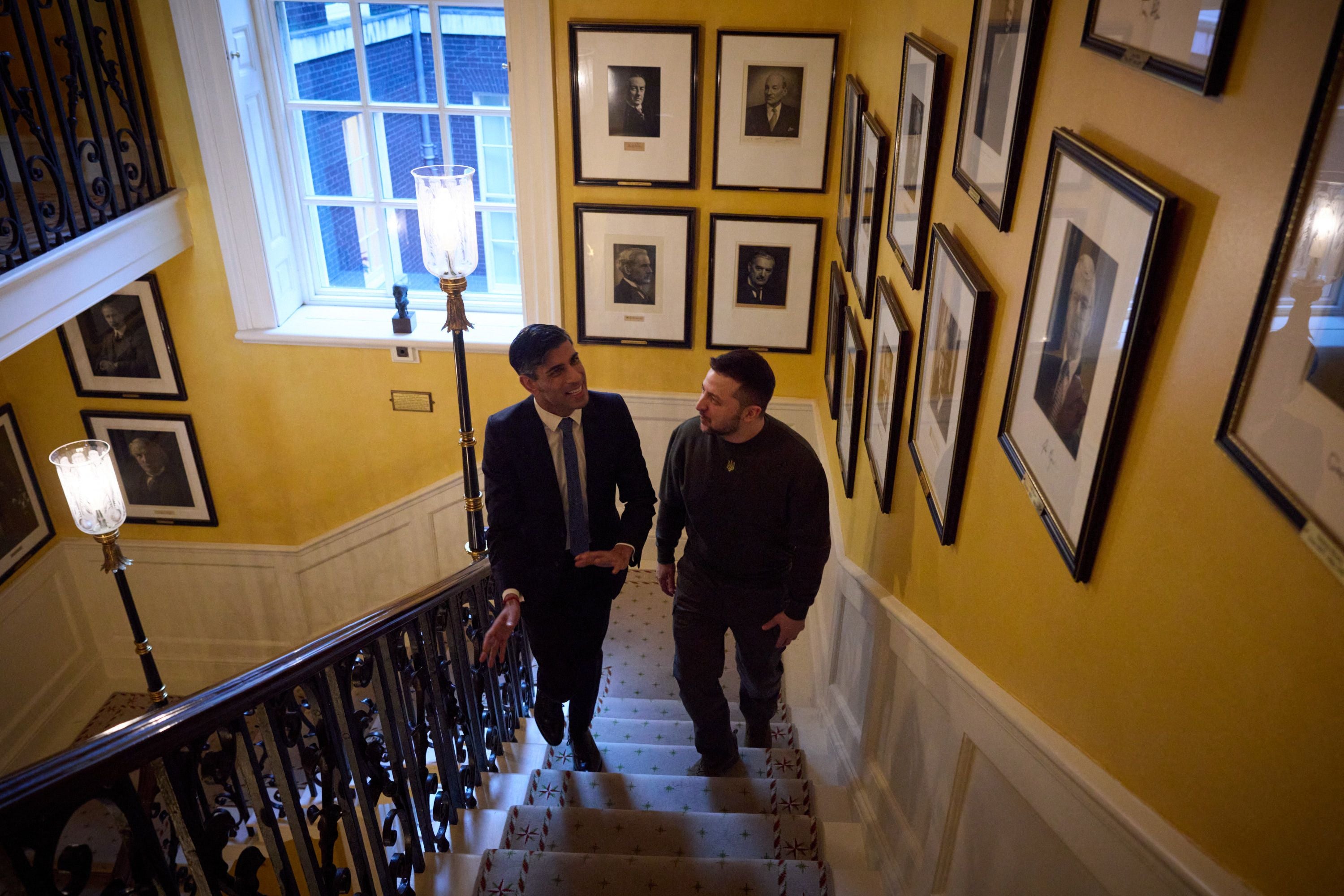 Mr Zelensky meeting with prime minister Rishi Sunak in No 10 today