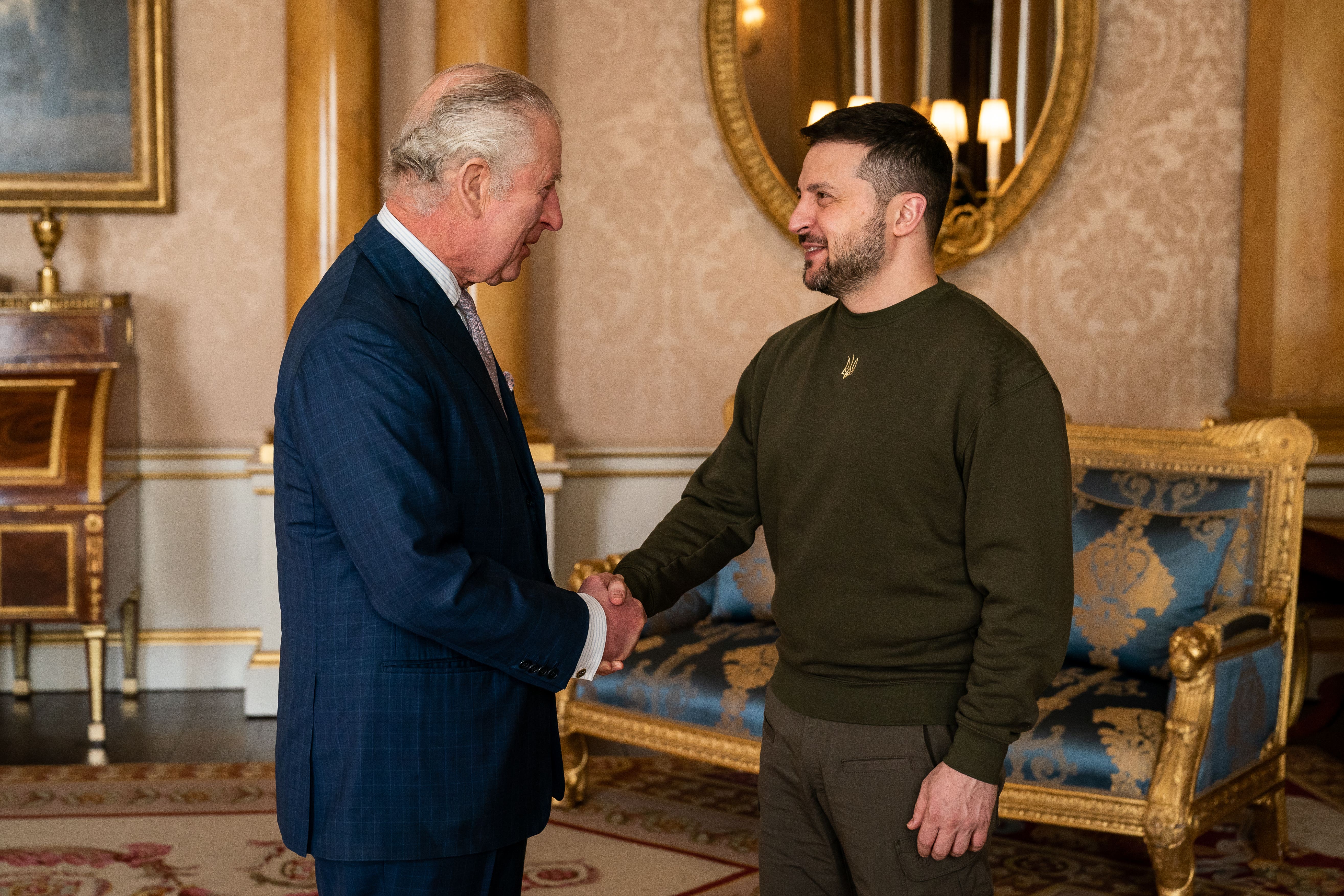 King Charles III holds an audience with Ukrainian President Volodymyr Zelensky on Wednesday (Aaron Chown/PA)