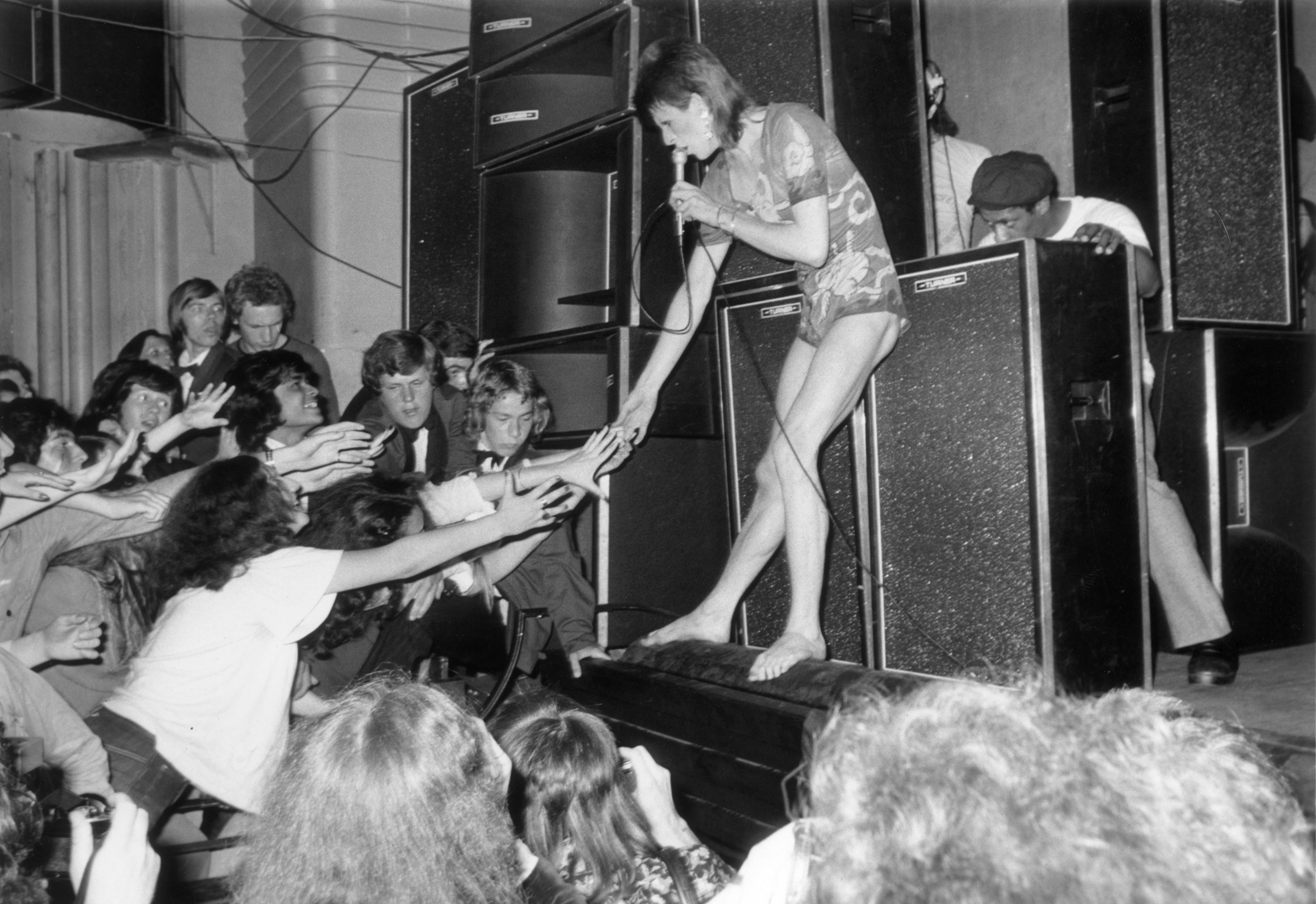 David Bowie performing in London in 1973