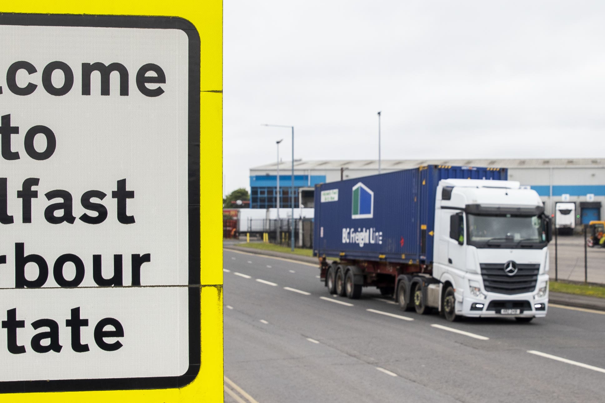 Haulage lorry at Belfast Port (Liam McBurney/PA)