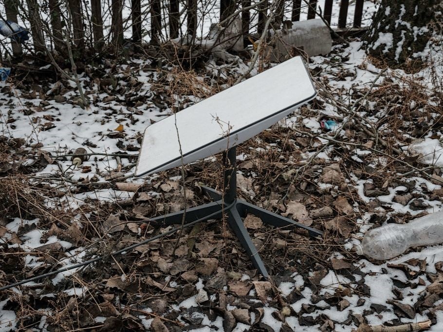 A Starlink satellite-based broadband system used by Ukrainian servicemen