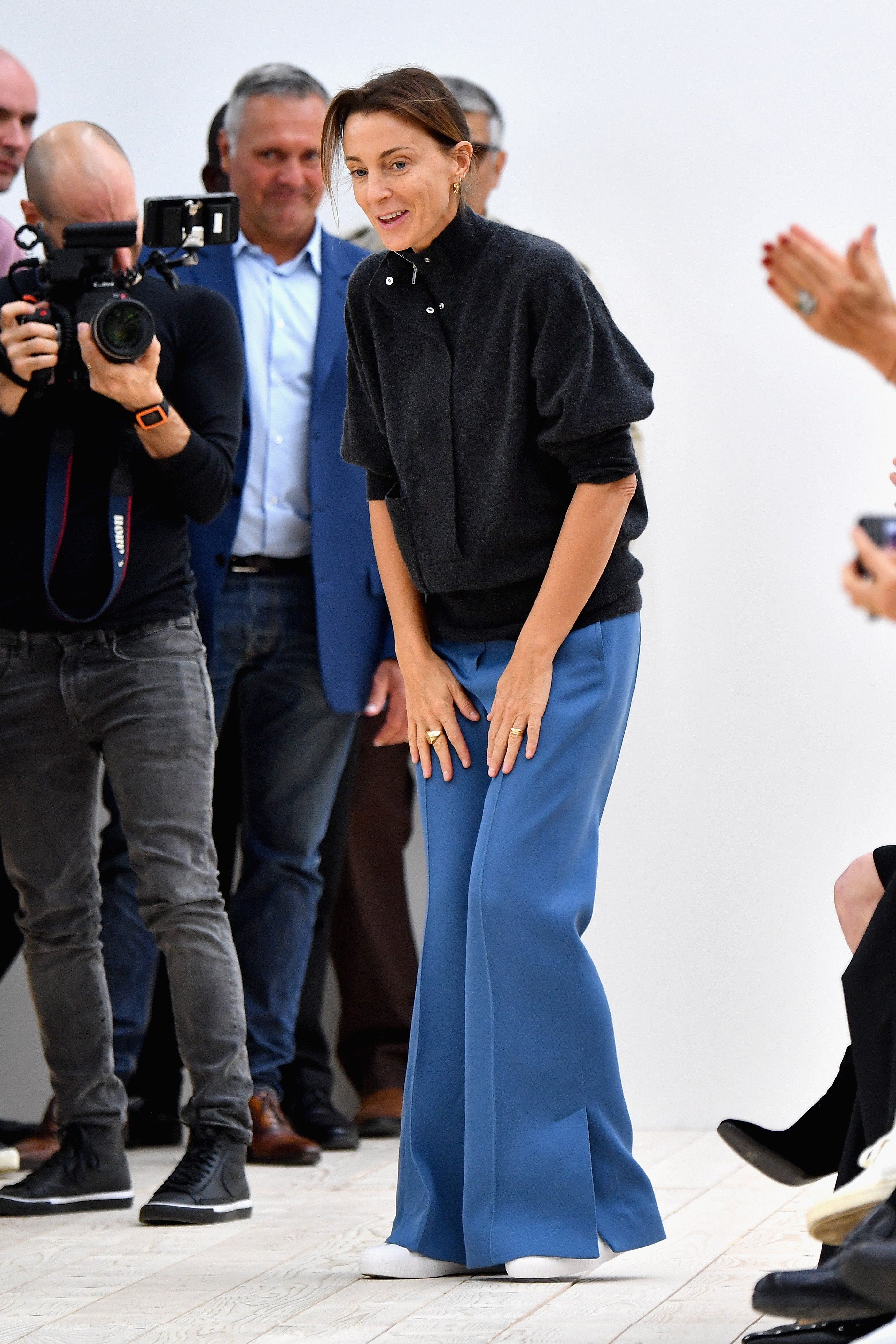 Phoebe Philo during Celine show for Paris Fashion Week in October 2016