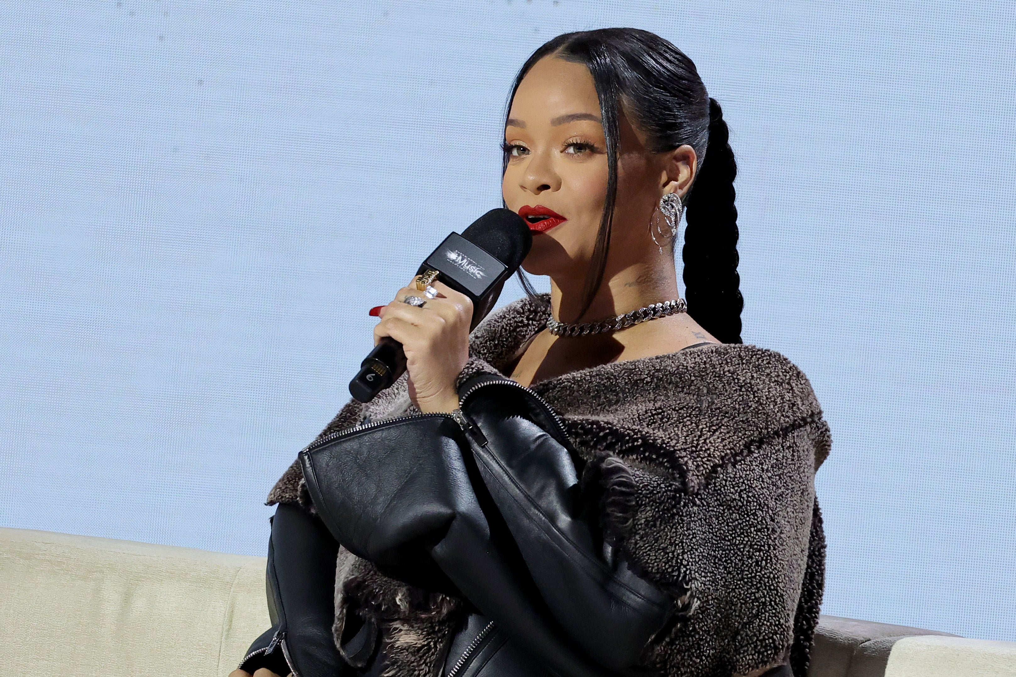 Rihanna spoke at the halftime show press conference