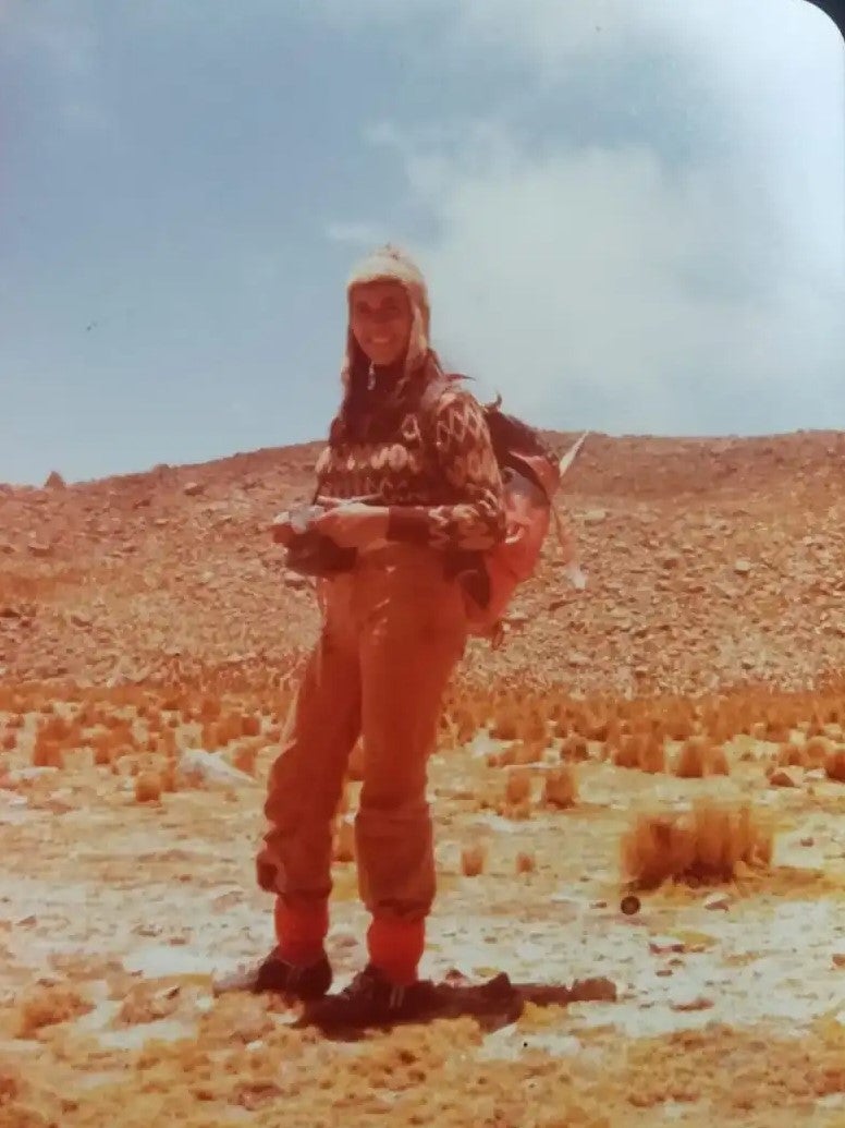 Altamirano is pictured hiking before her 1981 disappearance