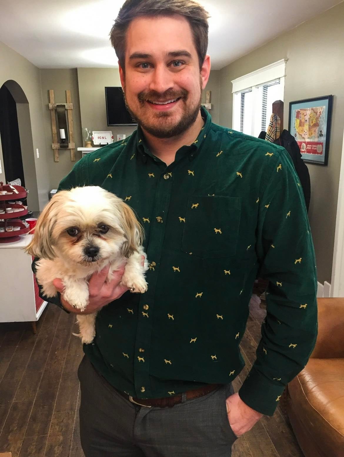 Tim Shrum, with Maltese Shih Tzu Tryp, says he feels bereft after the adored pet was caught up in his divorce