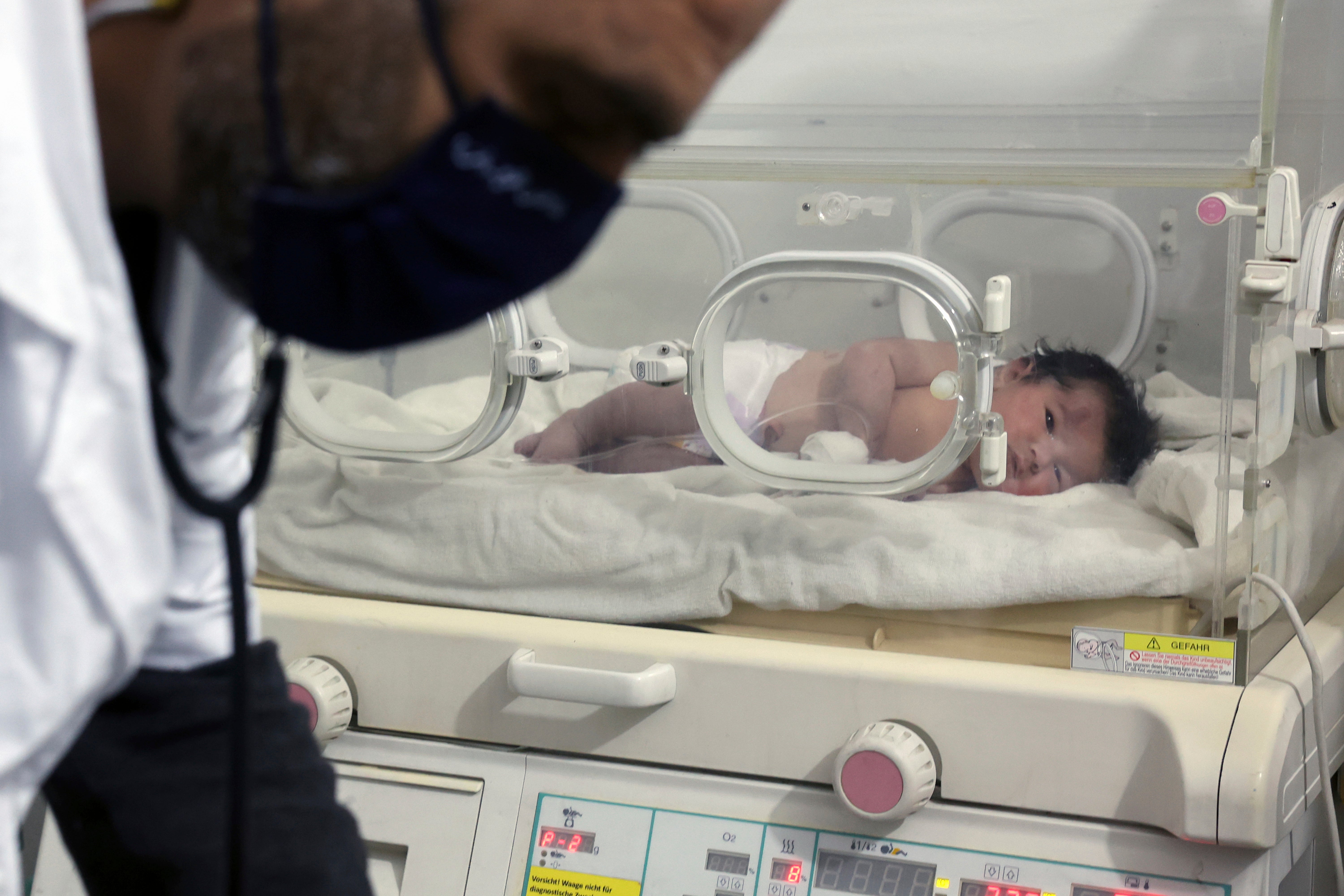 Baby Aya in hospital