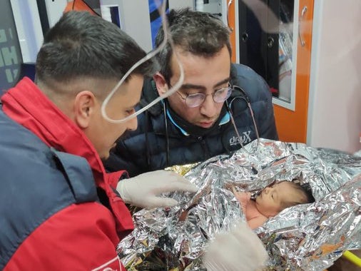 The 10-day-old boy, named Yagiz, was retrieved from a ruined structure in the southern Hatay province