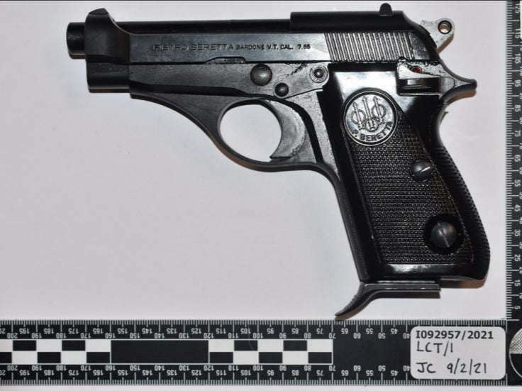 Cops found a handgun