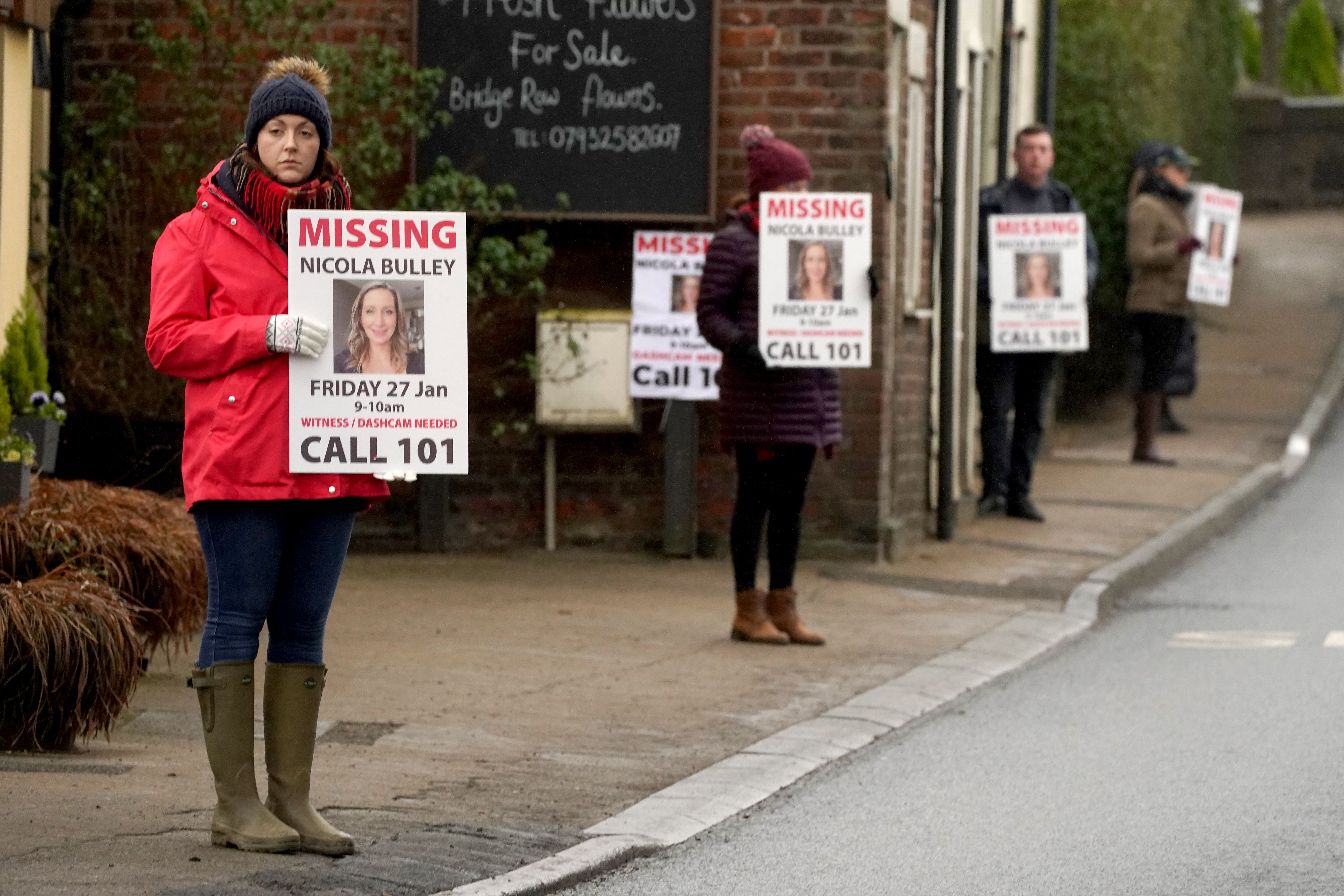 Friends of Ms Bulley gathered again for a roadside appeal on Friday