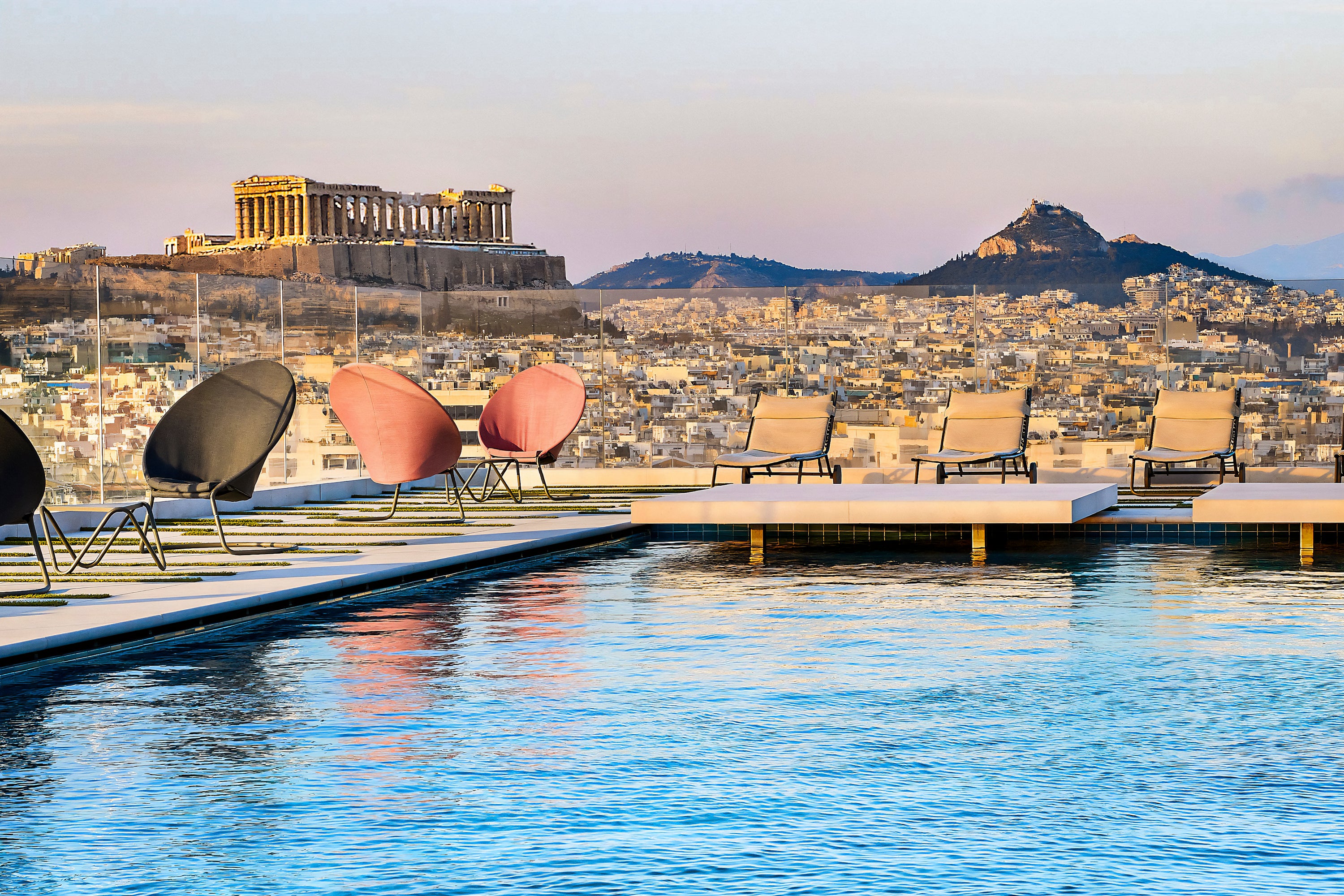 Pool goals: the Grand Hyatt Athens offers views of the Acropolis