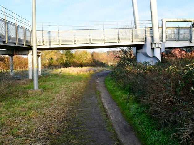 It is thought Mr Bishop may have fallen near this bridge in Newark