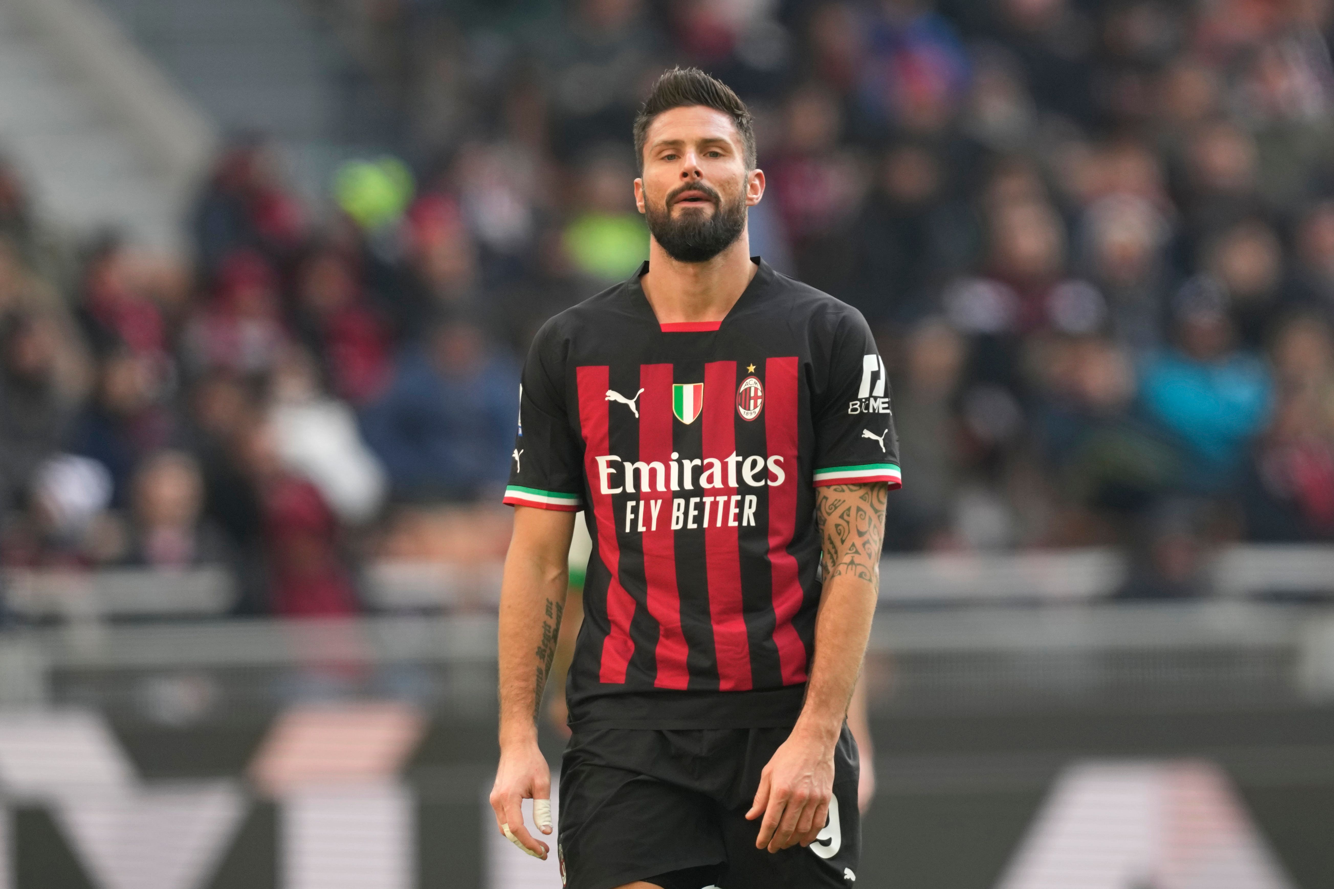 Olivier Giroud got the winner for AC Milan on Friday night (Antonio Calanni/AP)