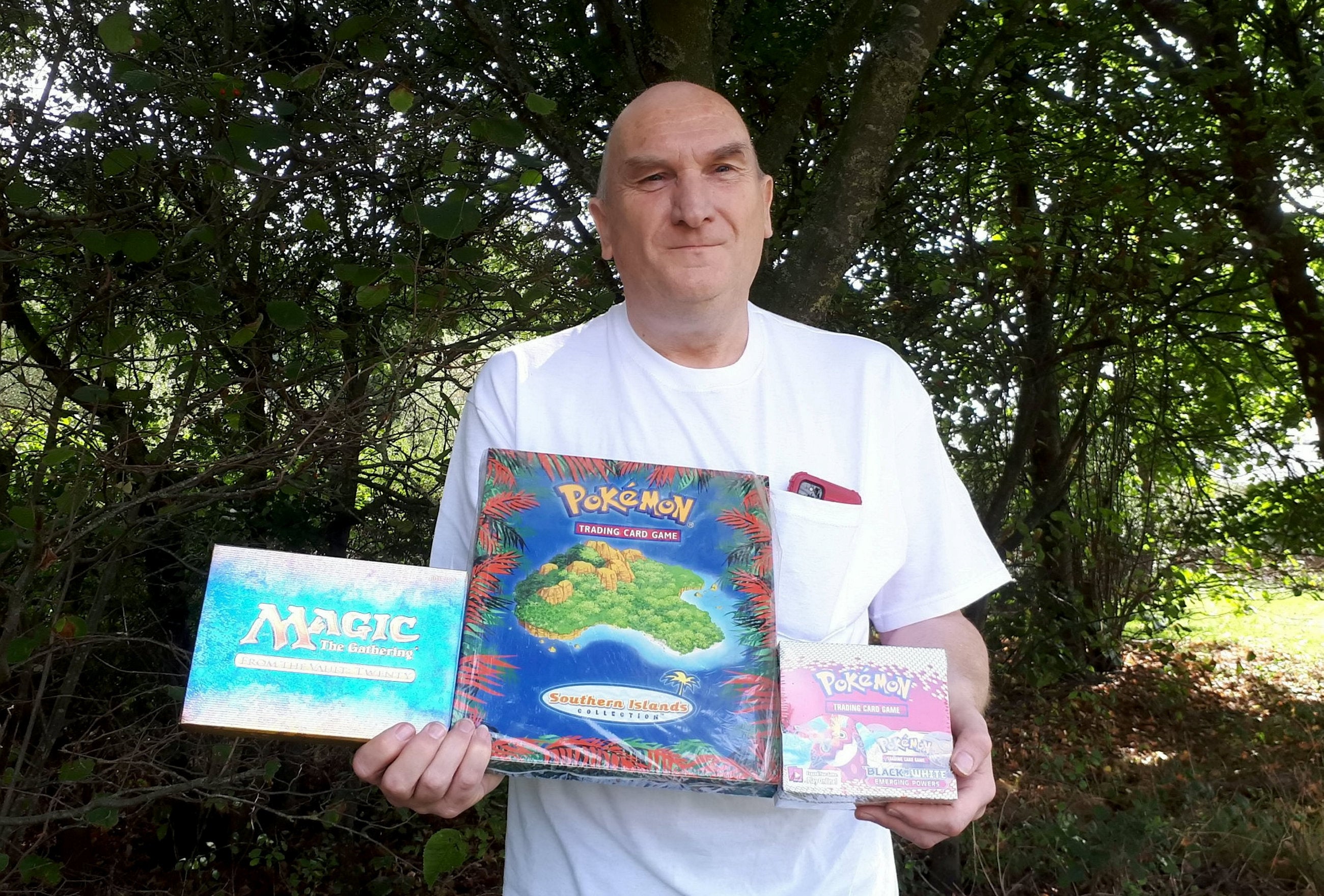 Gordon White, 58, a dad who spent 16 years building up a collection of rare Pokemon cards for his kids who has been left stunned after it sold at auction for almost £200,000