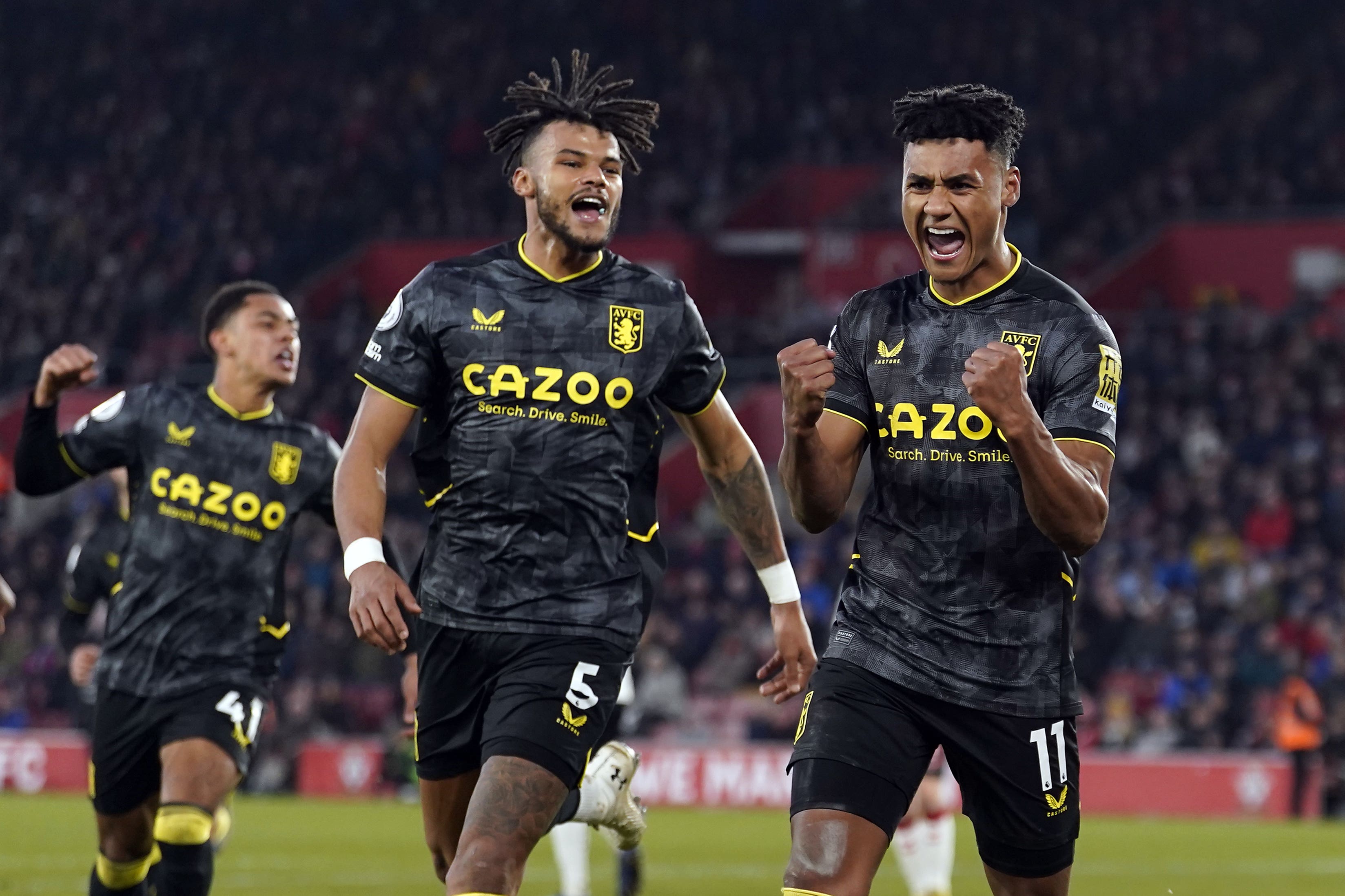 Aston Villa’s Ollie Watkins, right, has two goals in his last two games (Andrew Matthews/PA)