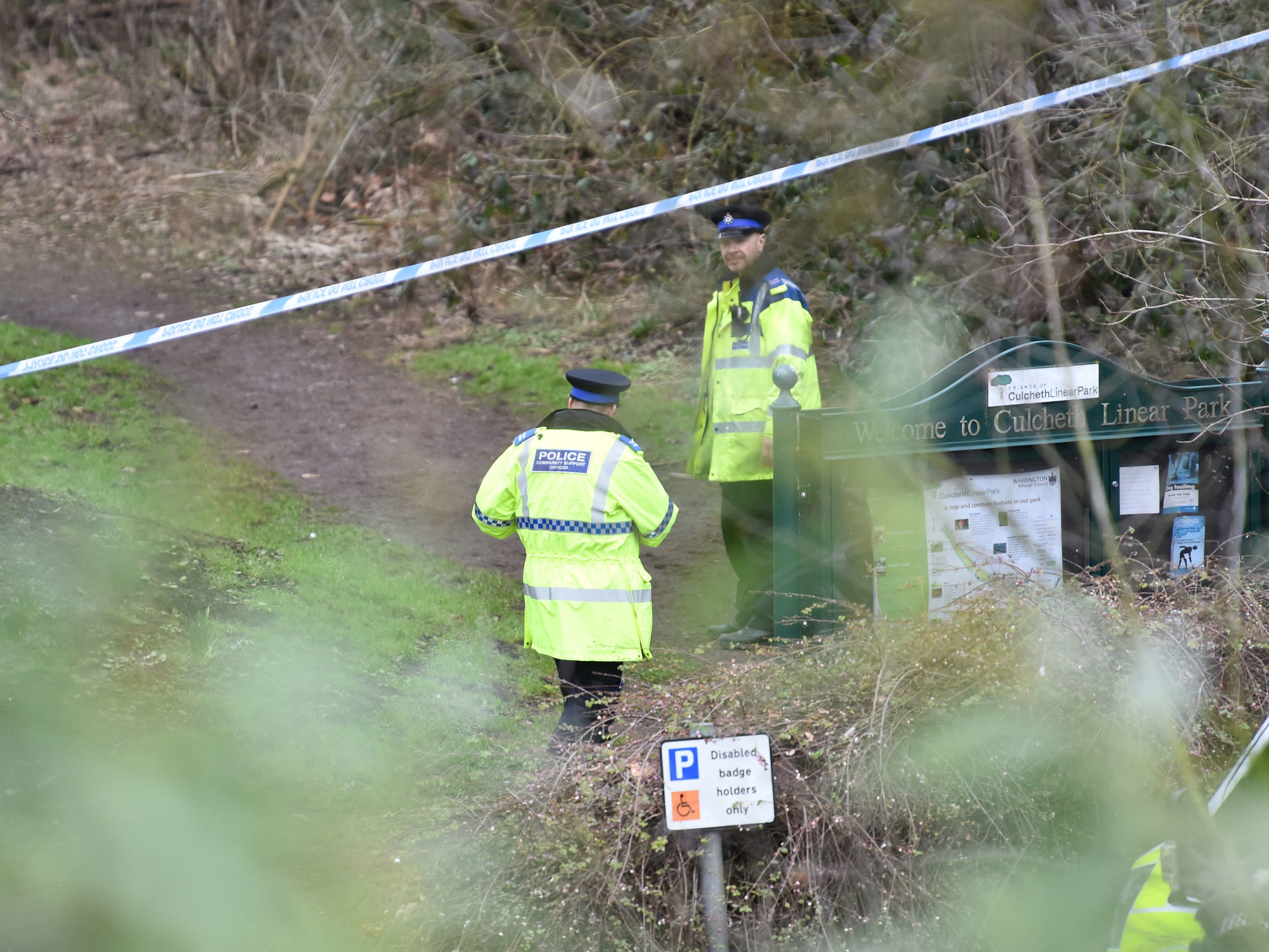 Police community support officers at the scene