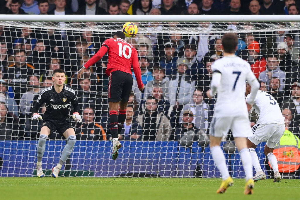 Rashford heads in the first goal