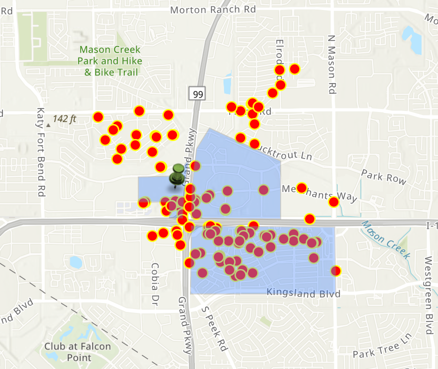 A 1.5 square mile area of Katy, Texas, is at risk from a gas leak at a warehouse, officials say