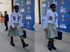 Fans praise JuJu Smith-Schuster after he arrives at Super Bowl in skirt: ‘Kilt the Super Bowl fit’