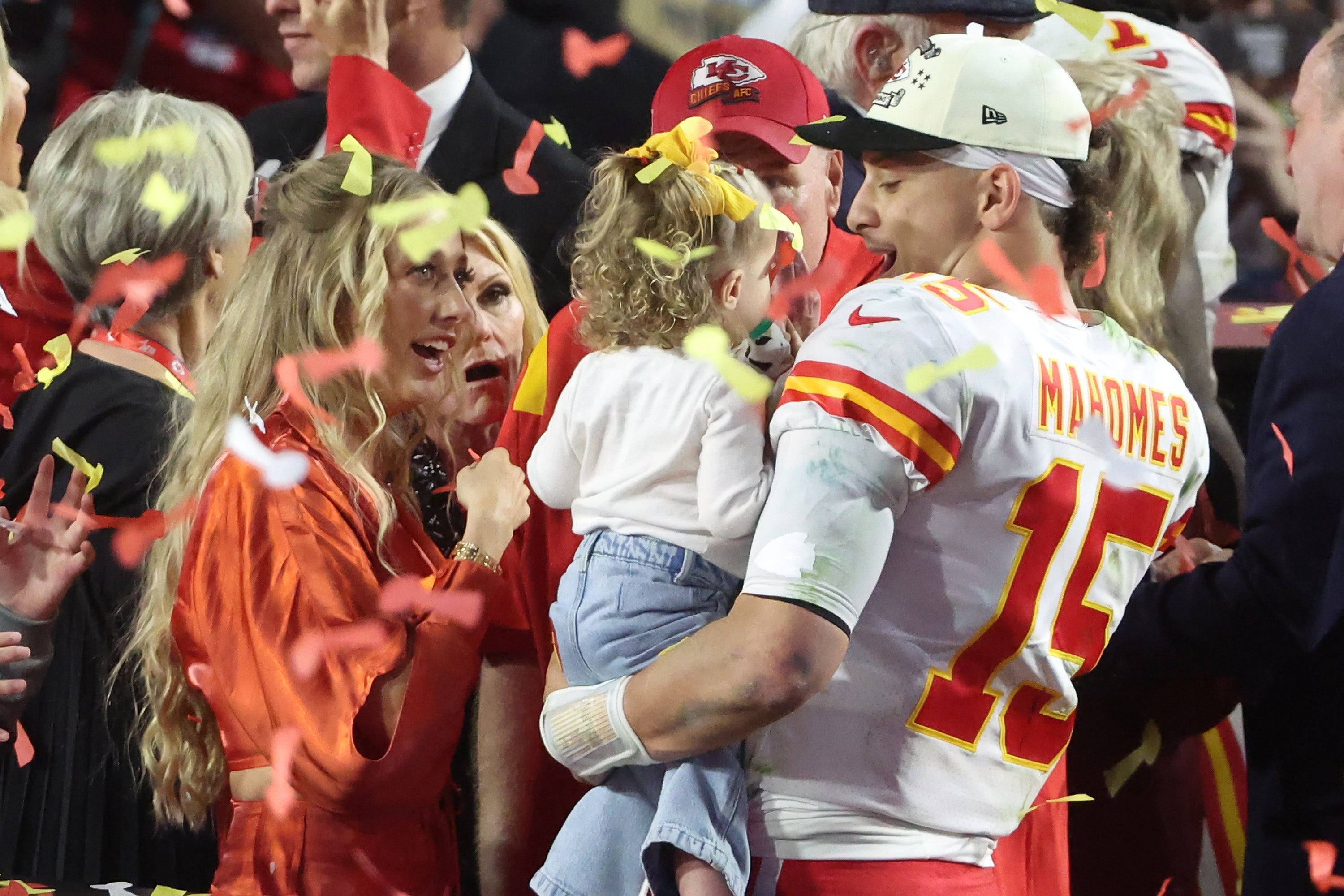 Patrick Mahomes celebrates Super Bowl win with daughter Sterling