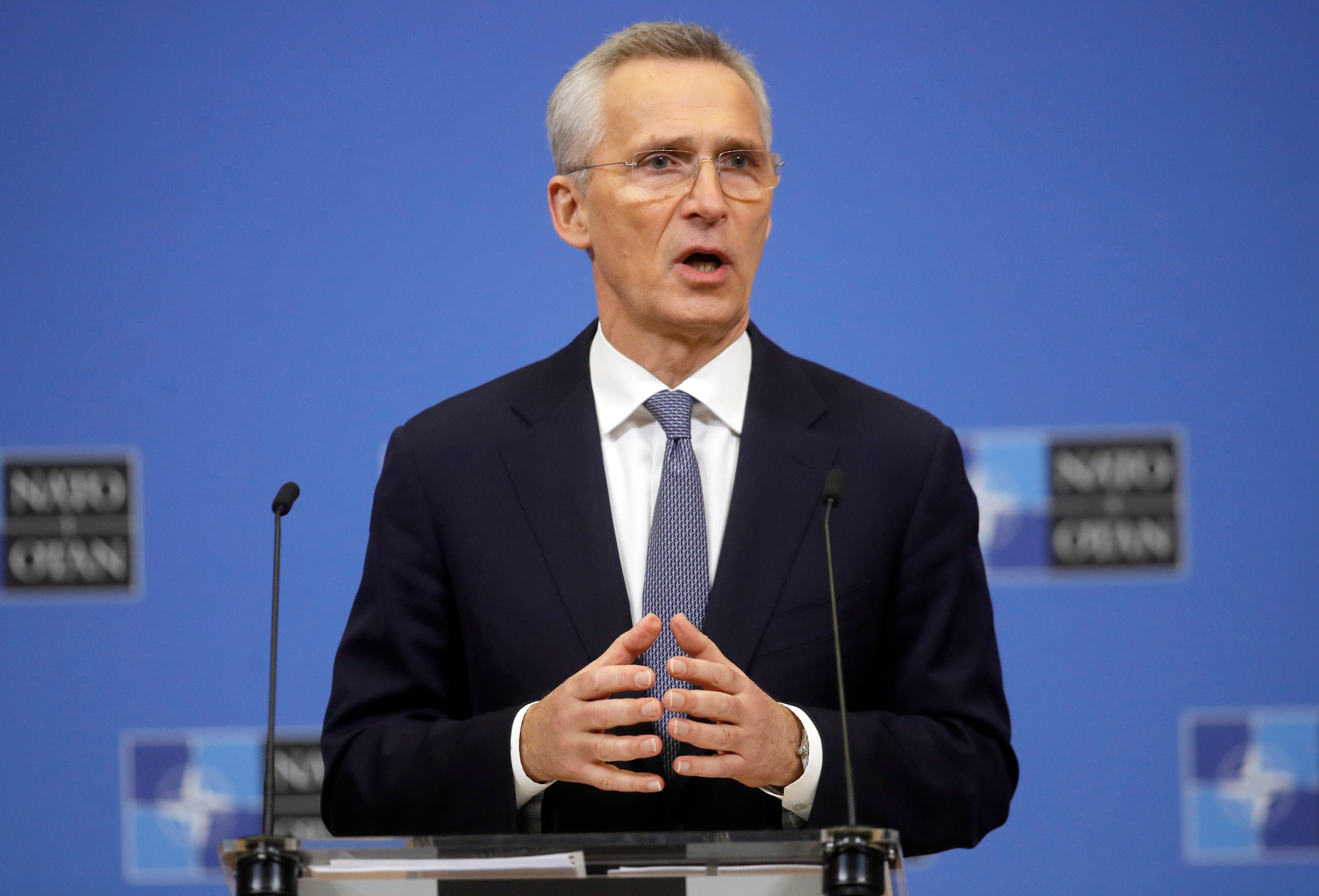 Jens Stoltenberg held a press conference in Brussels