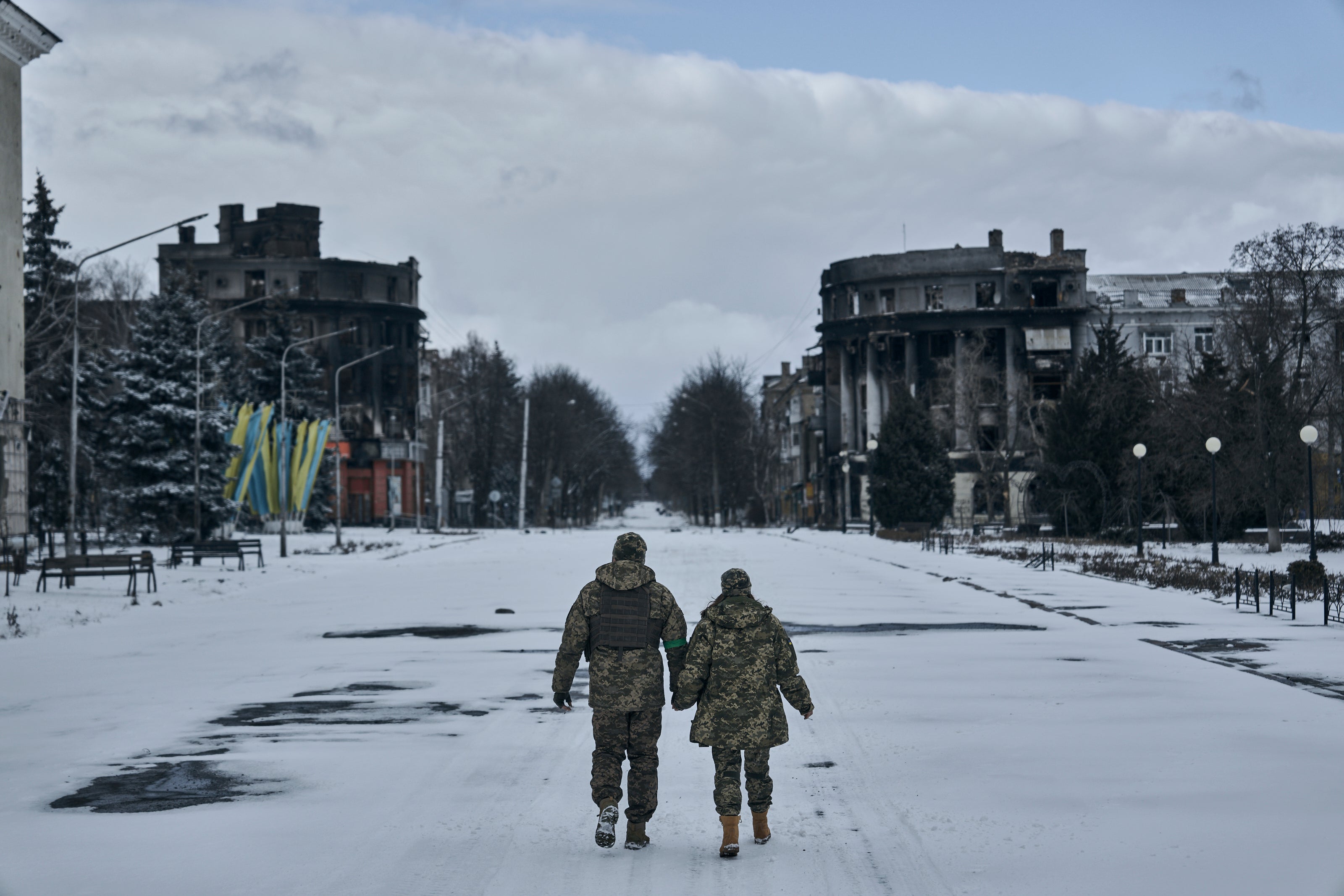 Ukrainian in Bakhmut, a key city in the eastern Donetsk region