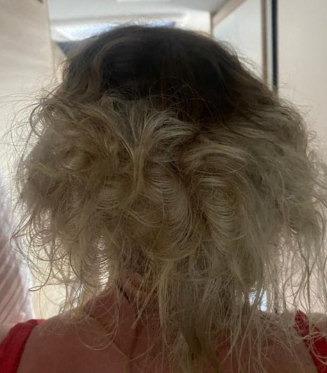 Julia Fehst’s severely matted hair is seen following her snorkelling trip