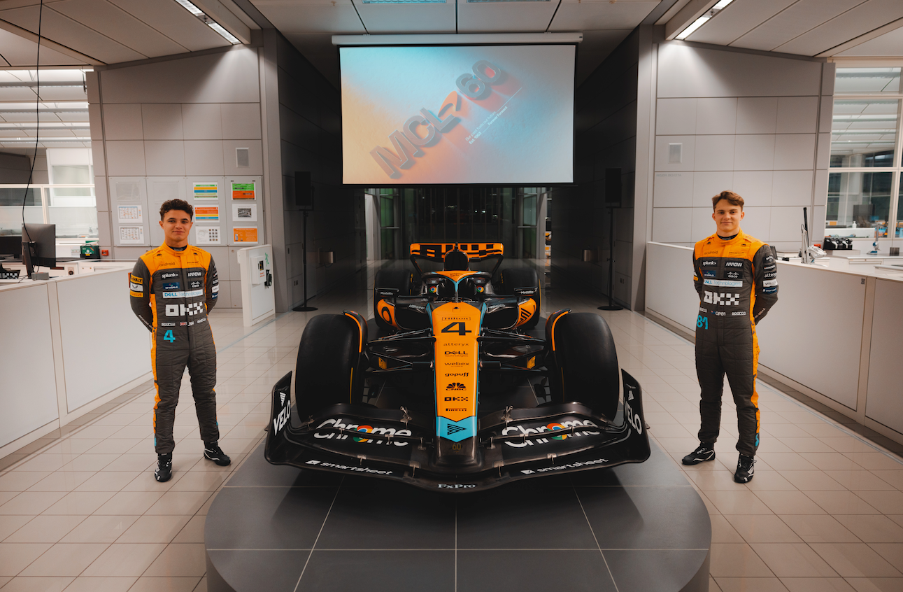 Lando Norris (left) was speaking at McLaren’s 2023 car launch event on Monday