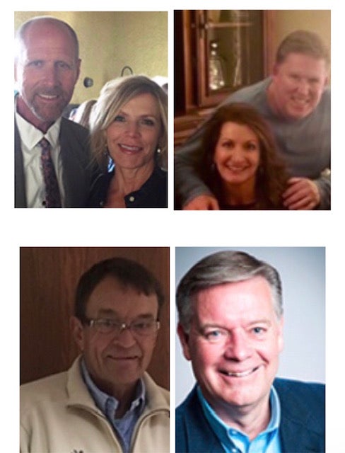 The late JonBenét Ramsey investigator Lou Smit’s family members, top, and former fellow lawmen Dave Spencer (who passed away in 2020), bottom left, and John Wesley Anderson, bottom right, took on the investigation after his 2010 death