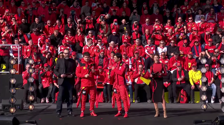 Charles Leclerc and Carlos Sainz were both present at the launch event in front of 500 Tifosi fans in Maranello