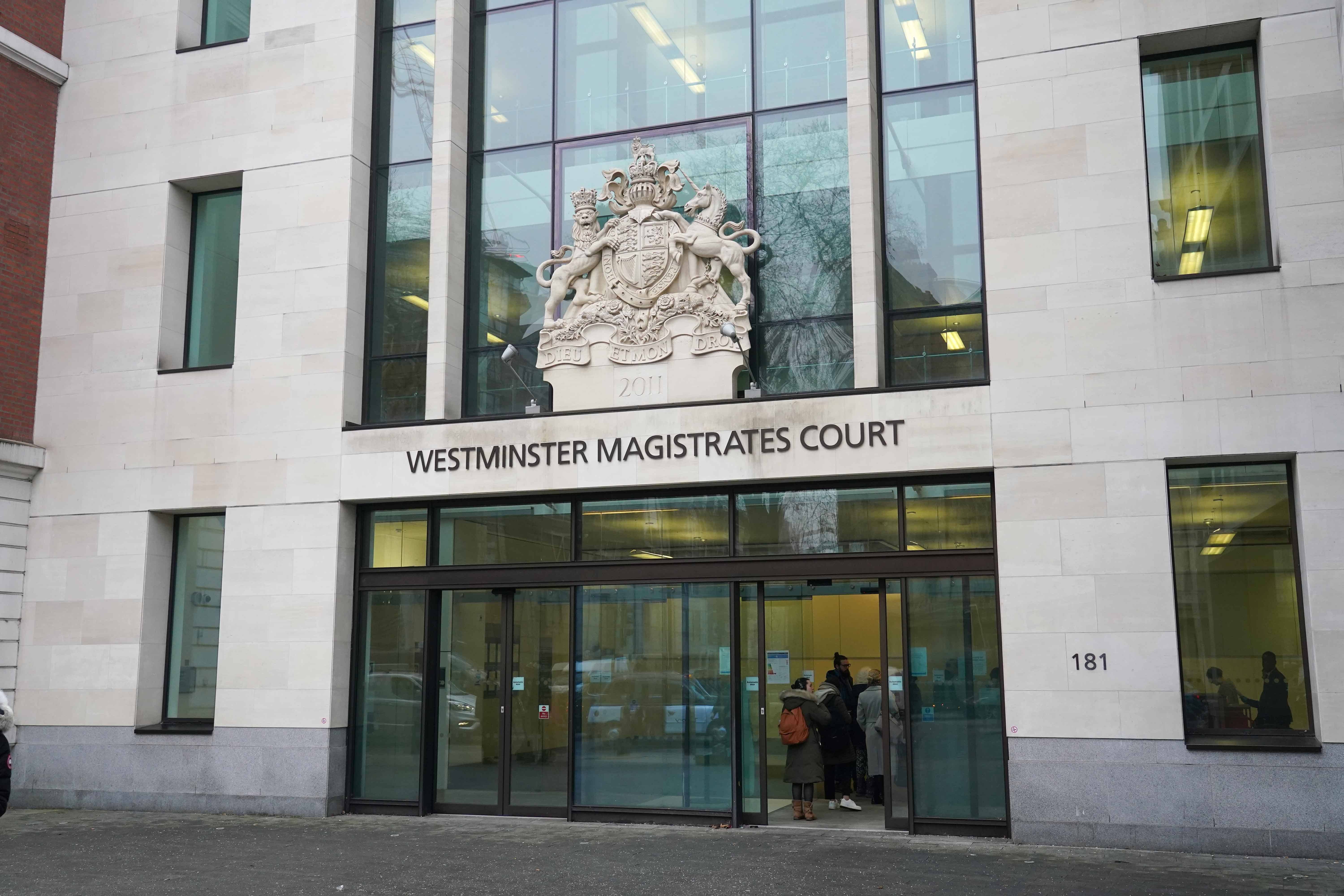 A general view of Westminster Magistrates’ Court in London (PA)