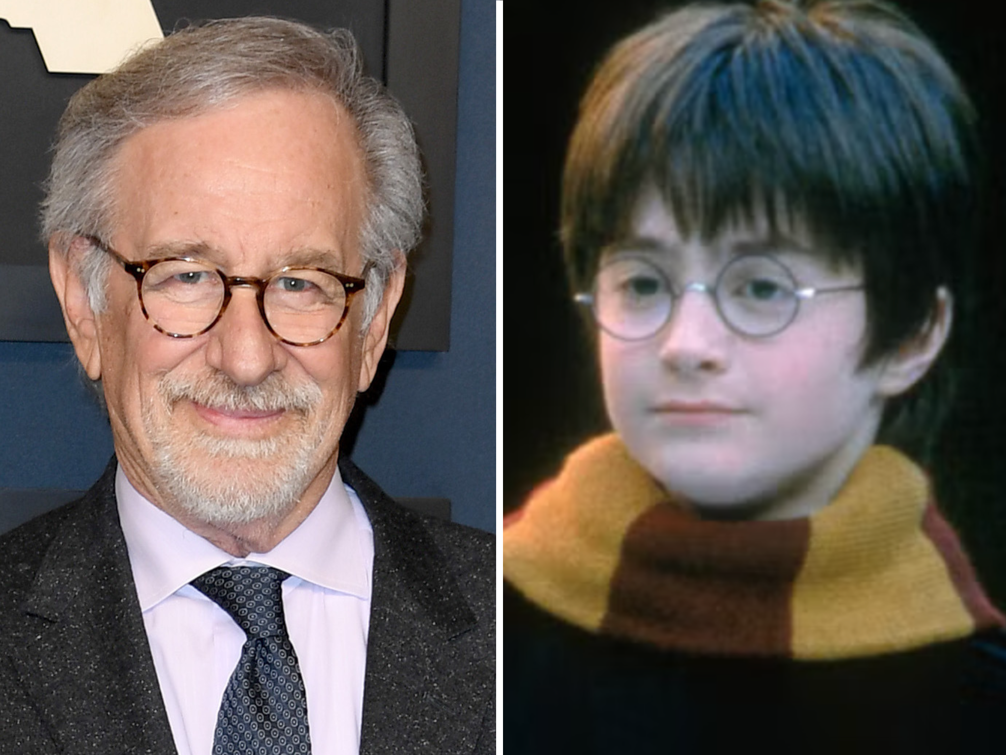 Steven Spielberg and Daniel Radcliffe in ‘Harry Potter and the Sorcerer’s Stone’