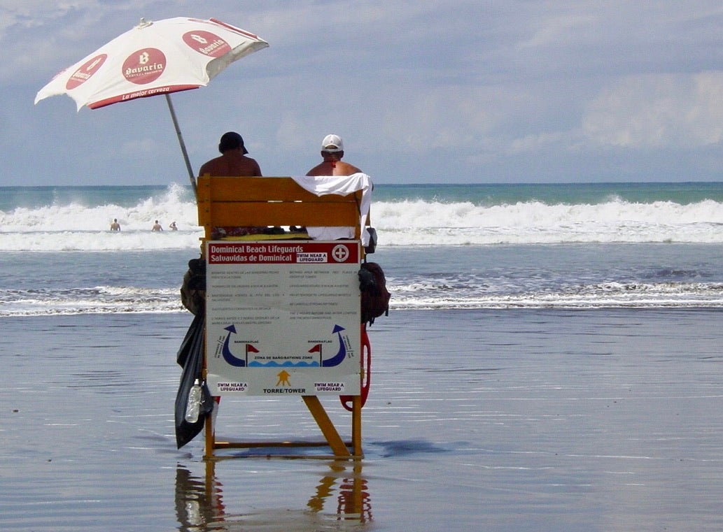 Dominical beach, Costa Rica: Geoff and his wife had a long flight back