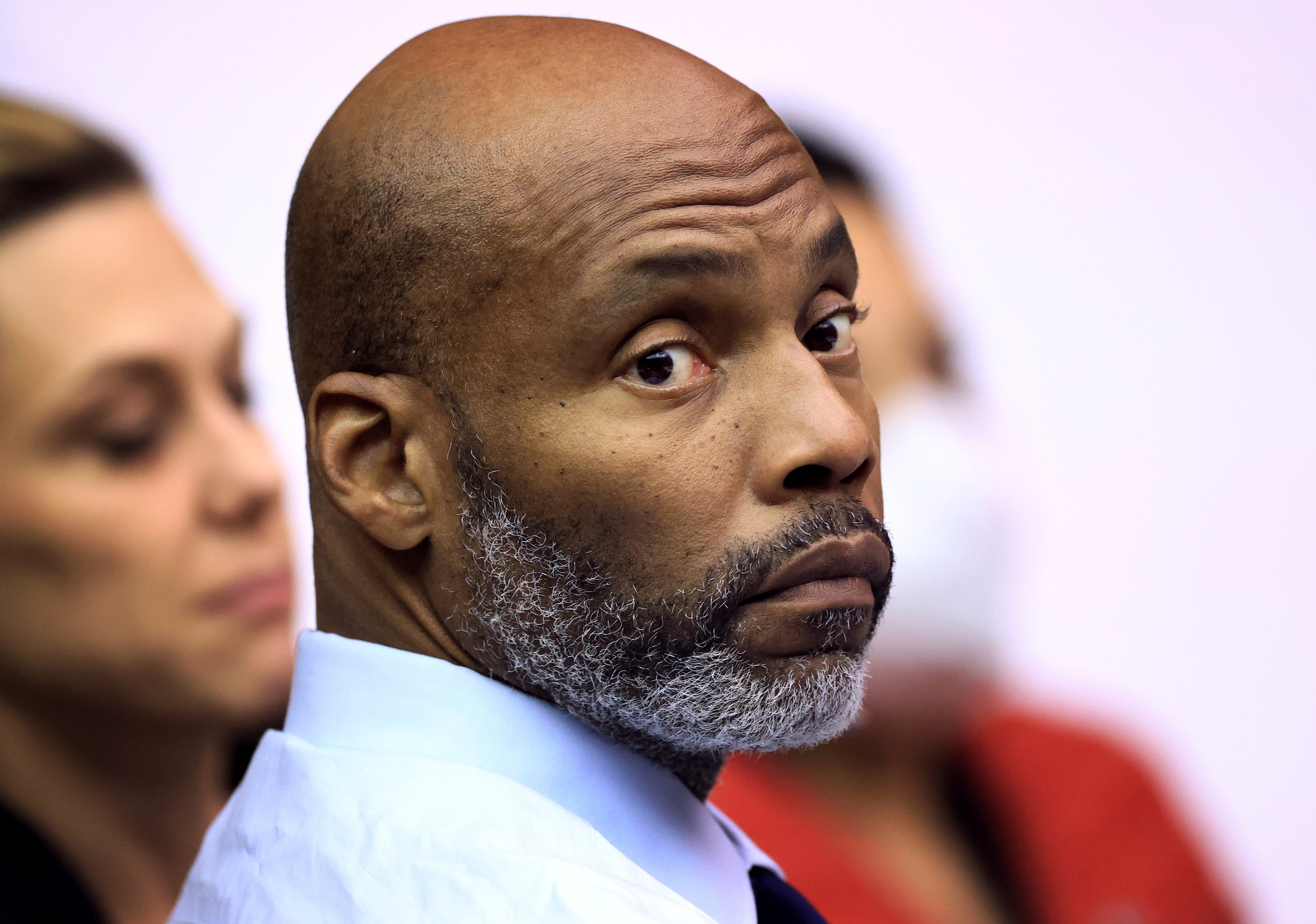 File. Lamar Johnson listens to testimony during the third day of his wrongful conviction hearing in St. Louis, 14 December 2022. A Missouri judge on Tuesday, 14 February 2023, overturned the conviction of Johnson, a man who has served nearly 28 years of a life sentence for a killing that he has always said he did not commit