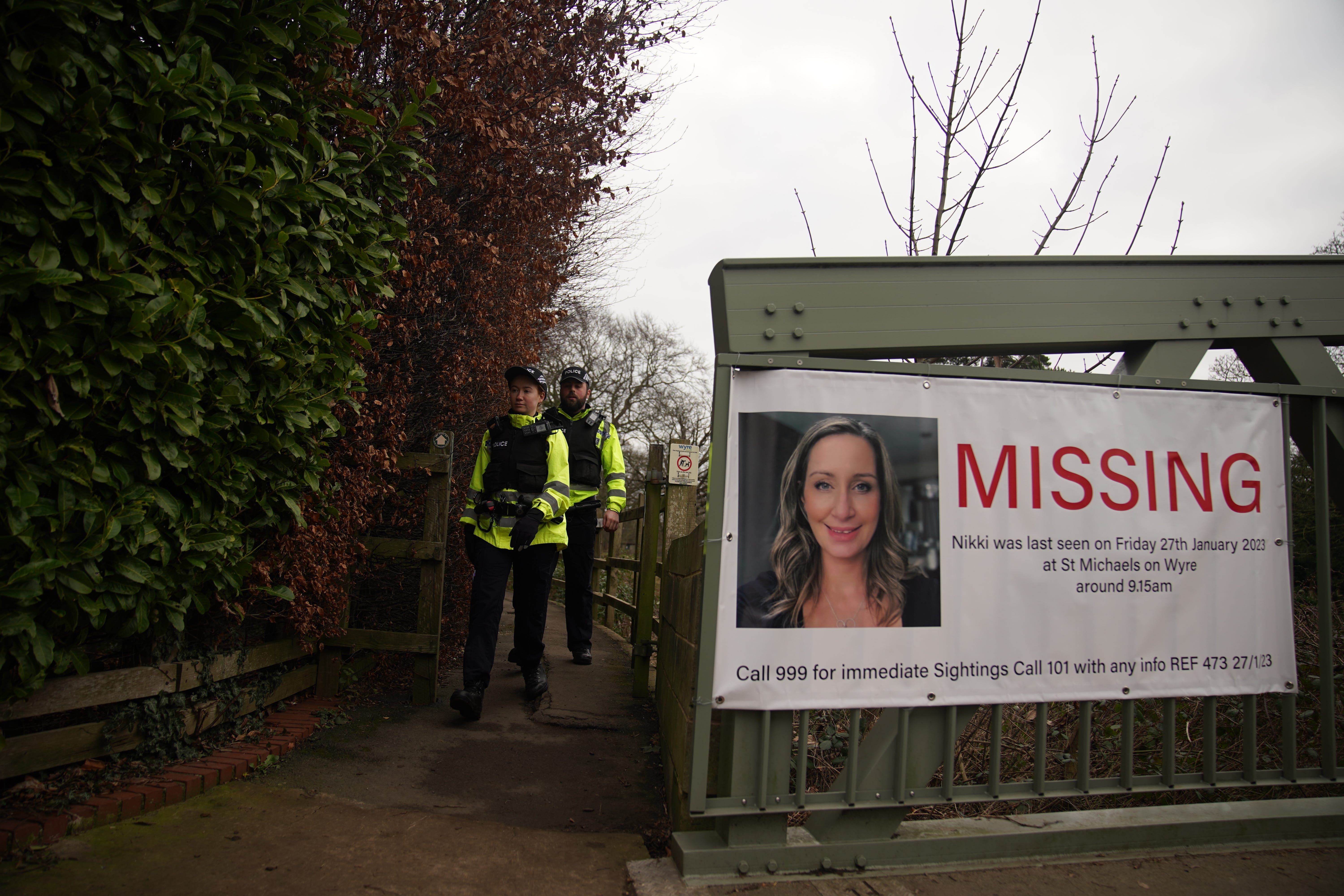 Officers are continuing to scour the area where Ms Bulley was last seen