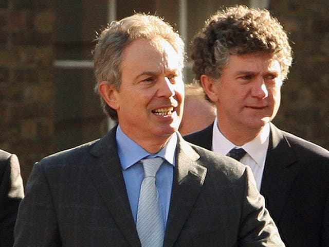 <p>Former prime minister Tony Blair and his chief of staff Jonathan Powell (right), who has returned as a national security adviser</p>