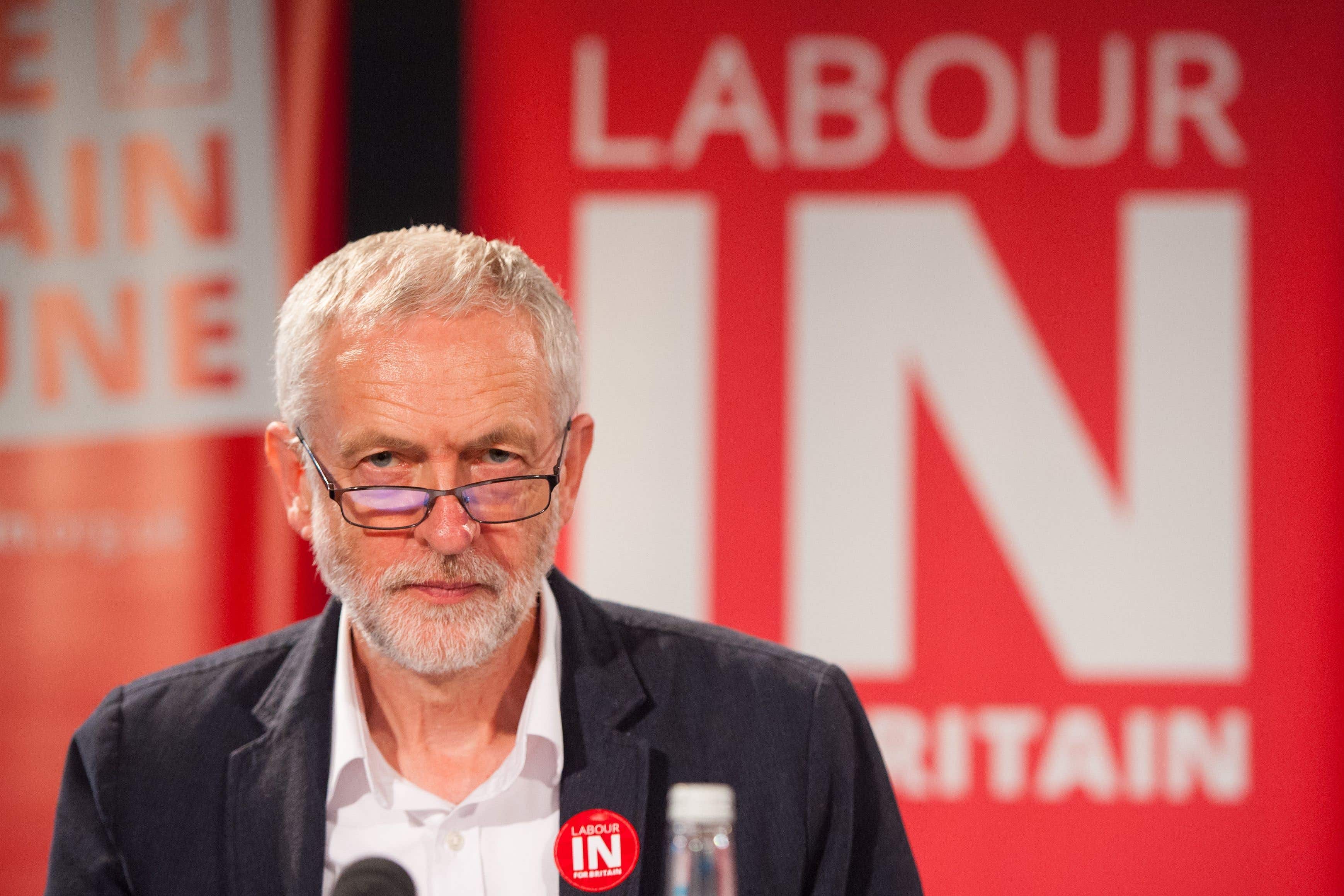 Labour leader Jeremy Corbyn at the Rally to Remain (Dominic Lipinski/PA)