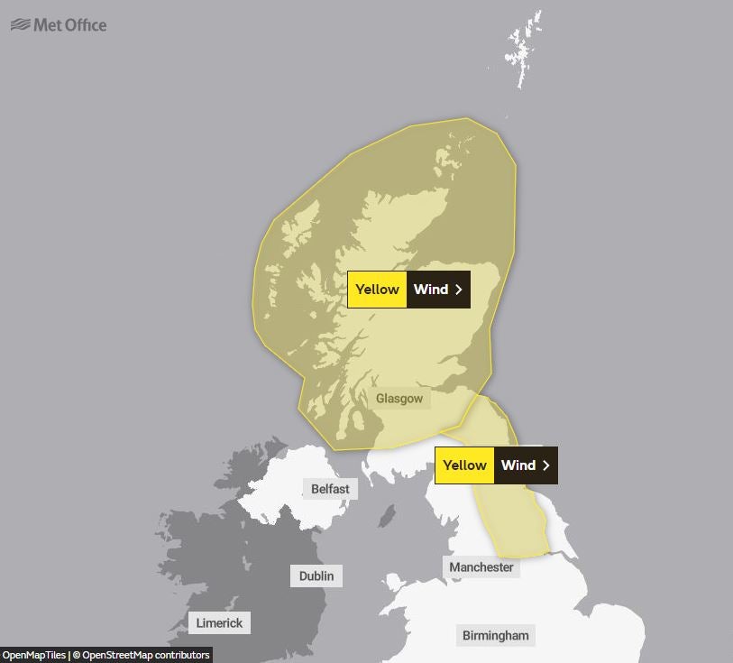 The Met Office warnings in place on Friday