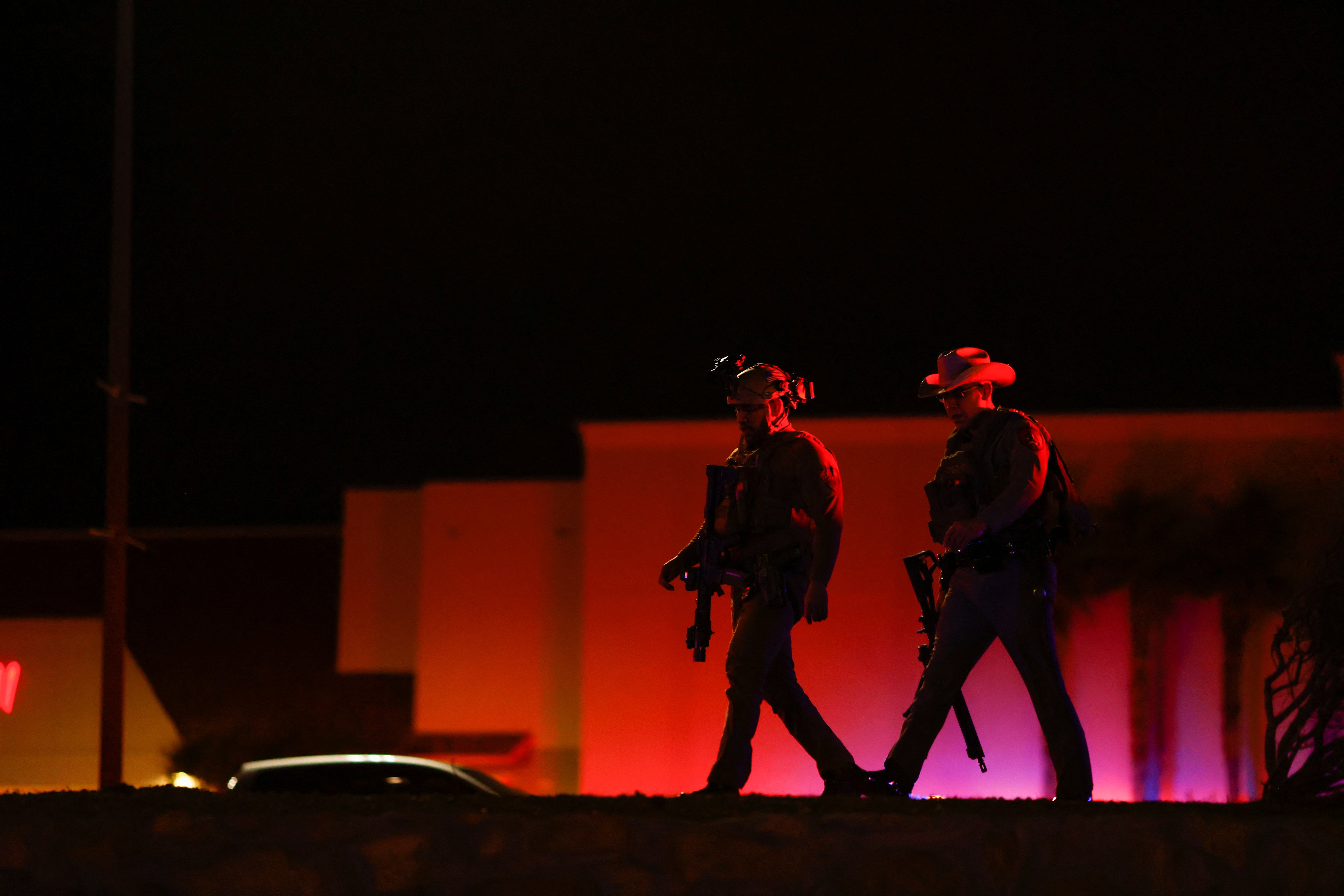 Law enforcement members are seen outside the Cielo Vista Mall after a shooting, in El Paso, Texas, U.S February 15, 2023