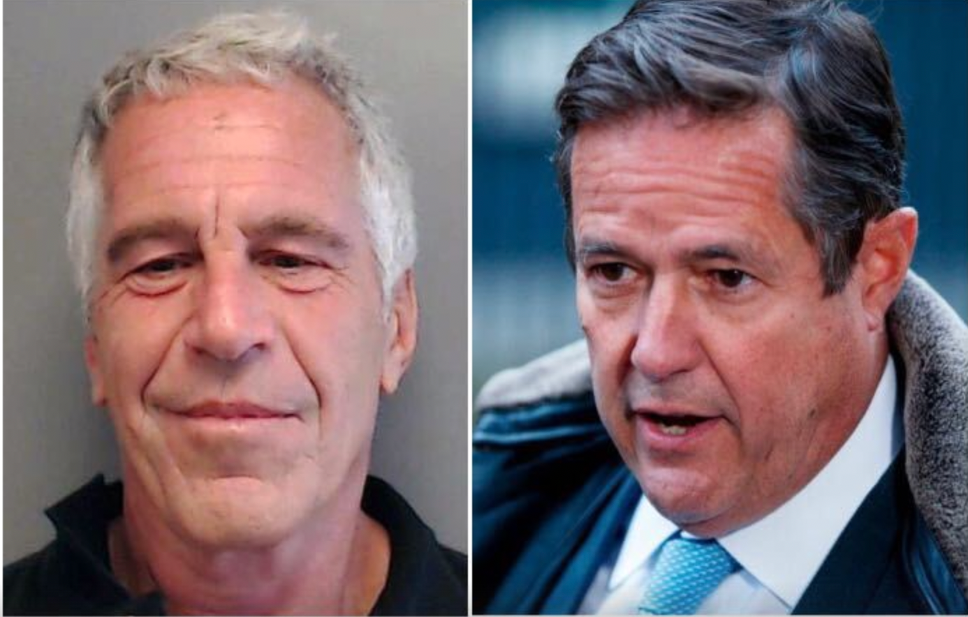 Jeffrey Epstein, and right his private banker at JP Morgan Jes Staley.