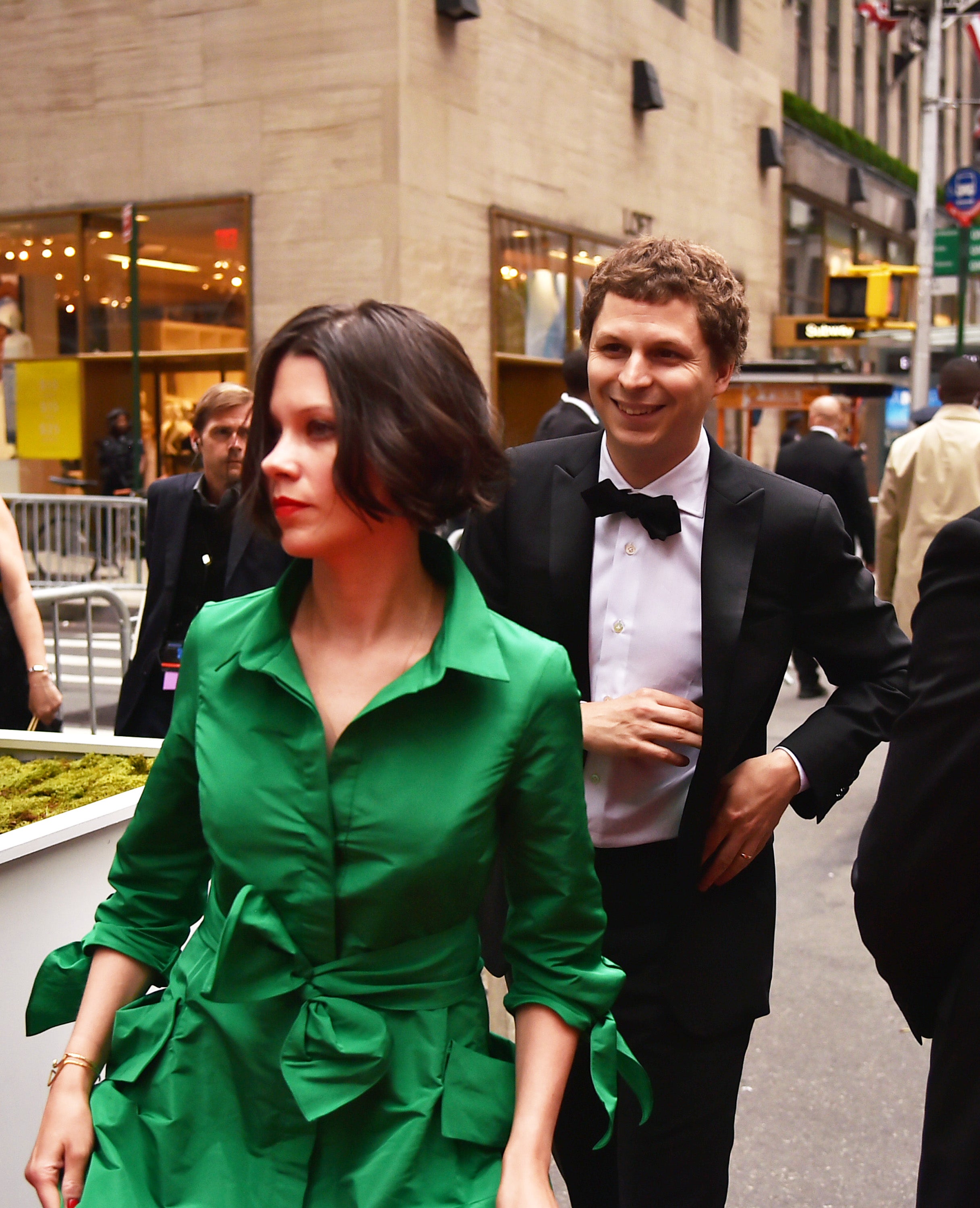 Michael Cera and his wife Nadine attend the 2018 Tony Awards in New York City