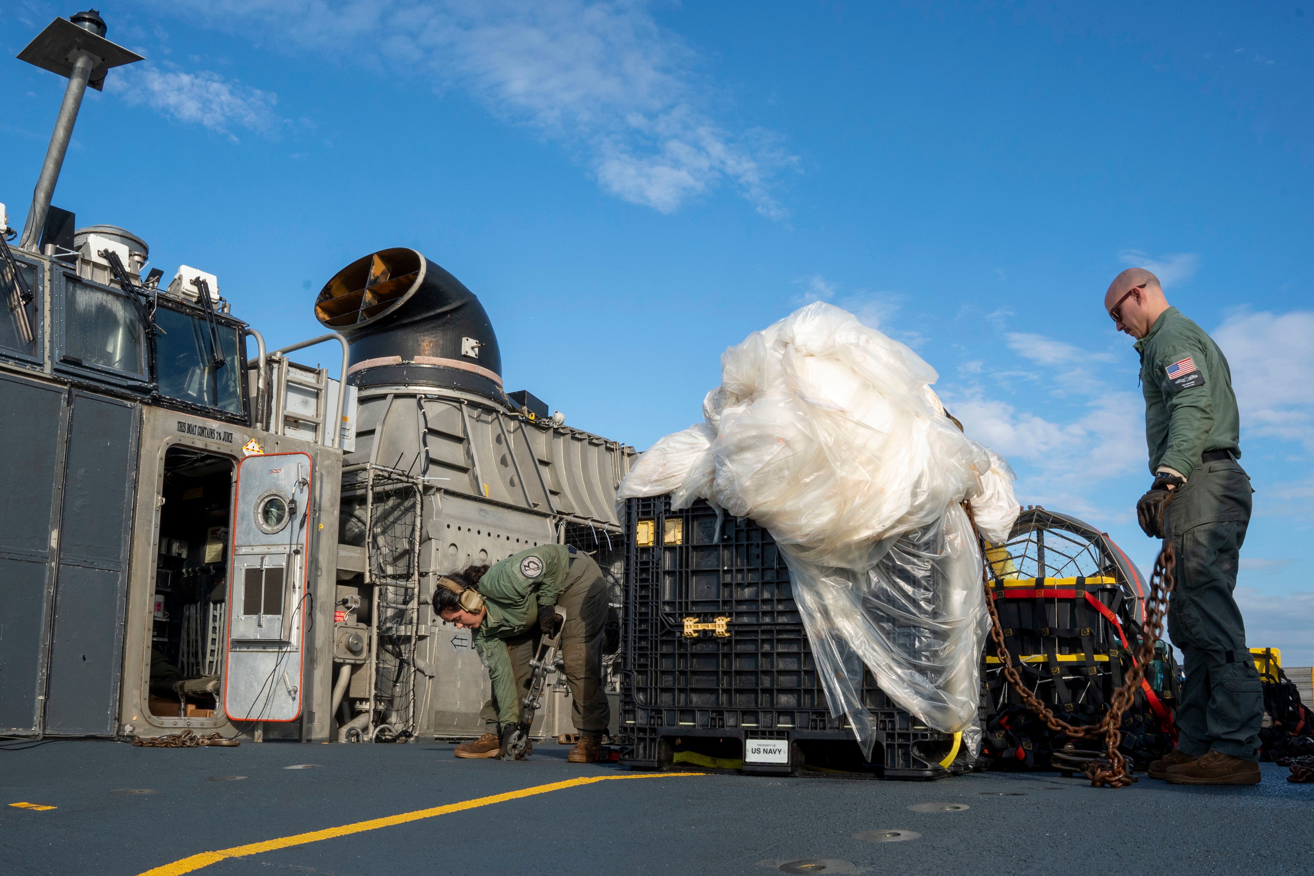 The balloon was shot down off the coast of Myrtle Beach, South Carolina