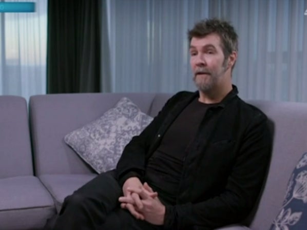 Rhod Gilbert during a segment on Stand Up To Cancer for the National Comedy Awards