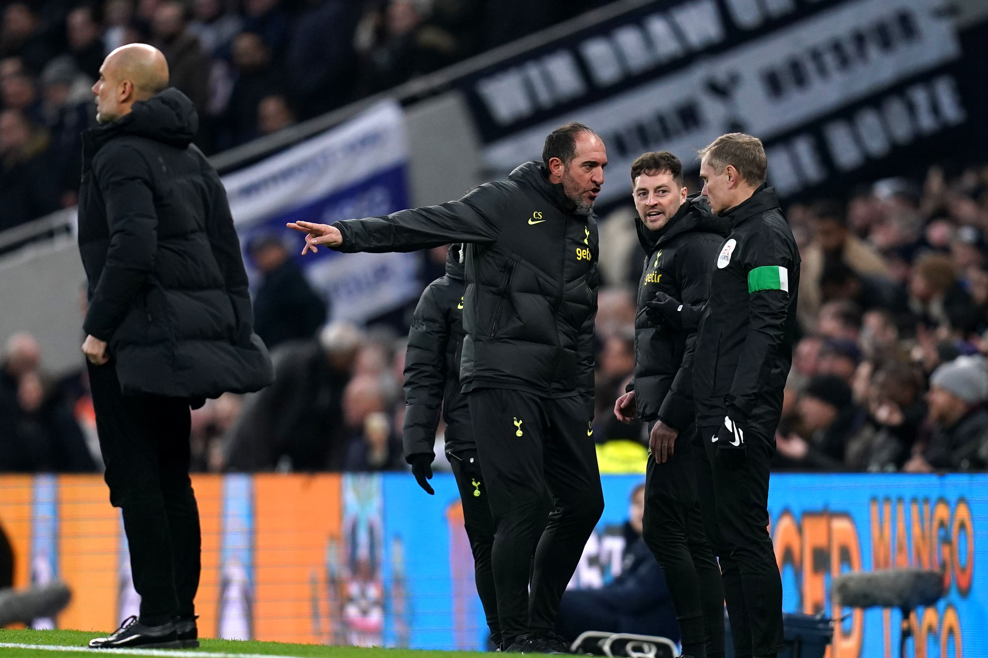 Tottenham assistant Cristian Stellini and Ryan Mason guided the team to victory over Manchester City (John Walton/PA)