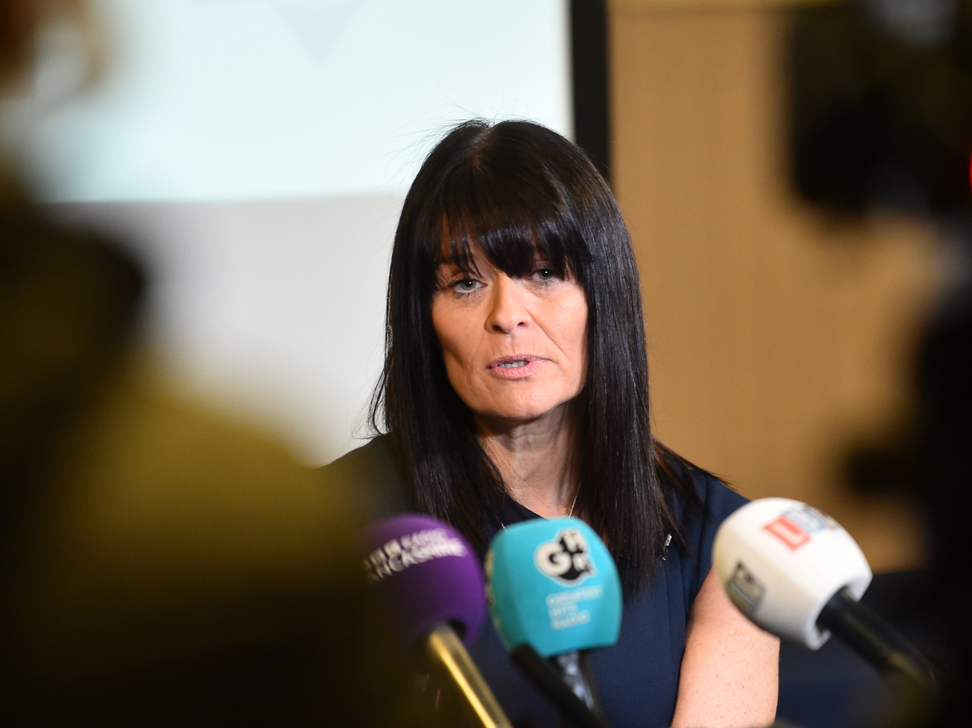 Detective Superintendent Rebecca Smith of Lancashire Police speaks during Wednesday’s press conference