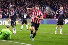 Vitaly Janelt heads Brentford injury-time equaliser to grab point against Palace