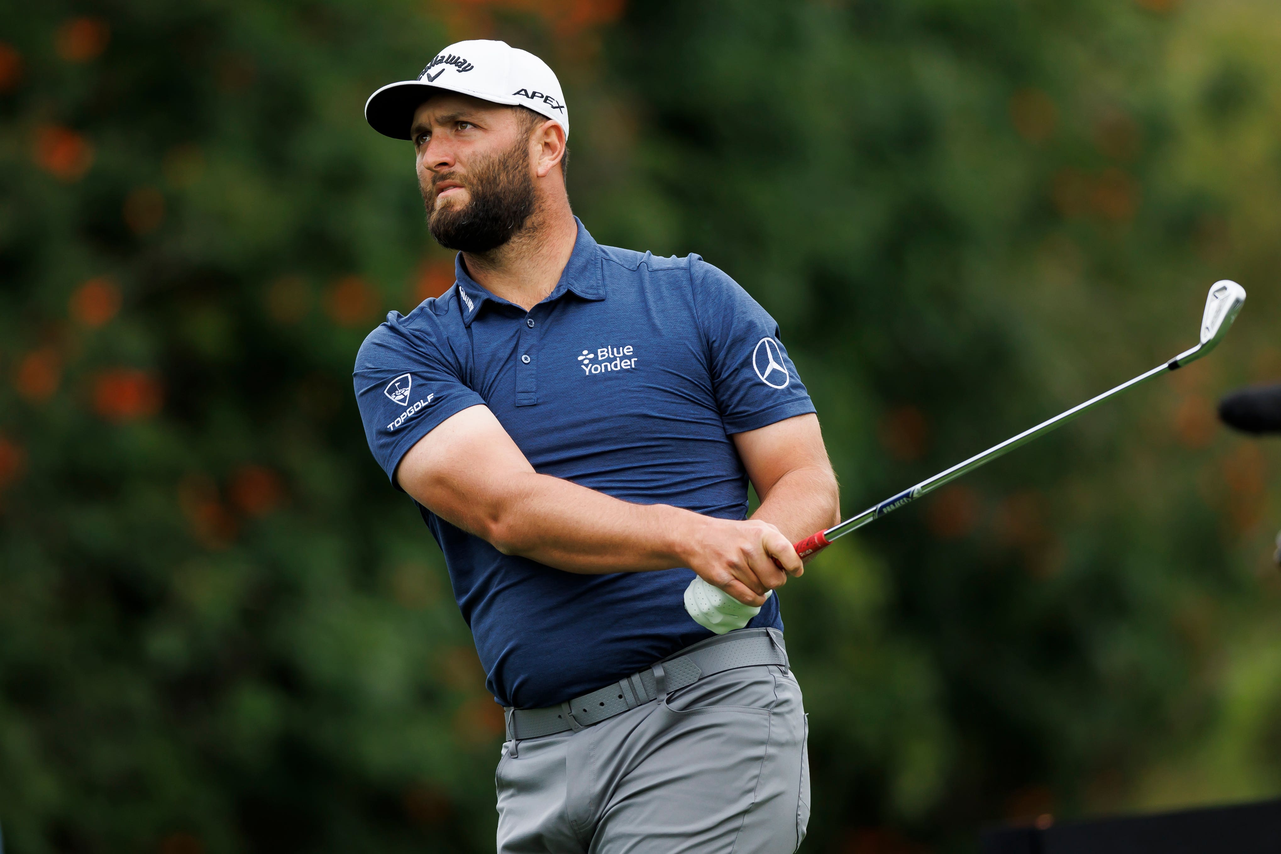 Jon Rahm is on the verge of regaining world number one status after a third-round 65 put him in the lead at the Genesis Invitational (Ryan Kang/AP)