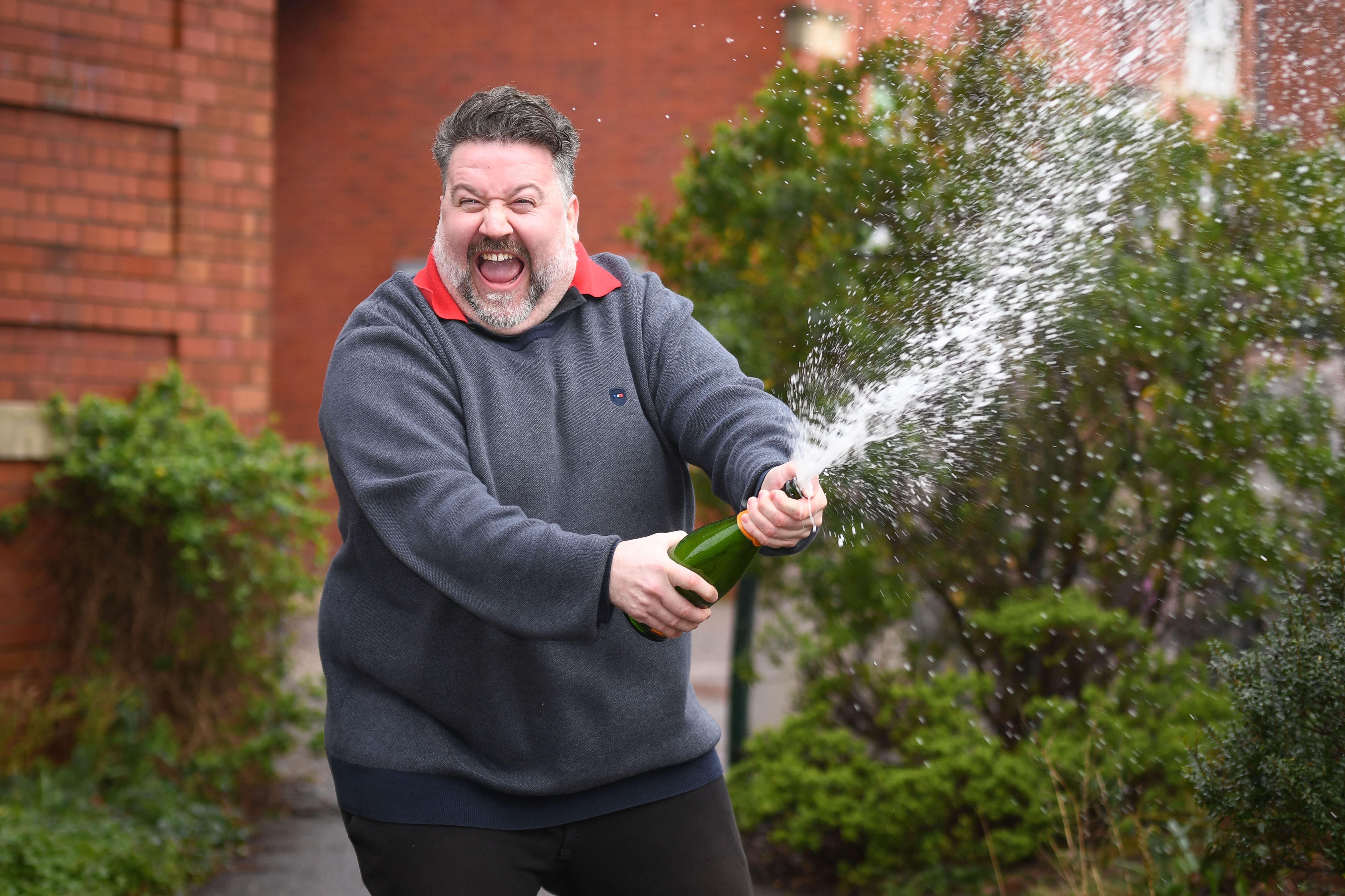 Dion Davies, 47, who is set to star in a play about a man missing out on a 100-1 bet, has had a real-life stroke of luck after finding a EuroMillions ticket worth more than £55,000. Dion, from Ceredigion, found the ticket tucked inside a sun visor while his car was being cleaned, six weeks after the draw (National Lottery/PA)