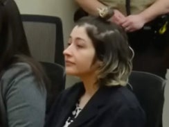 Julissa Thaler listens in court