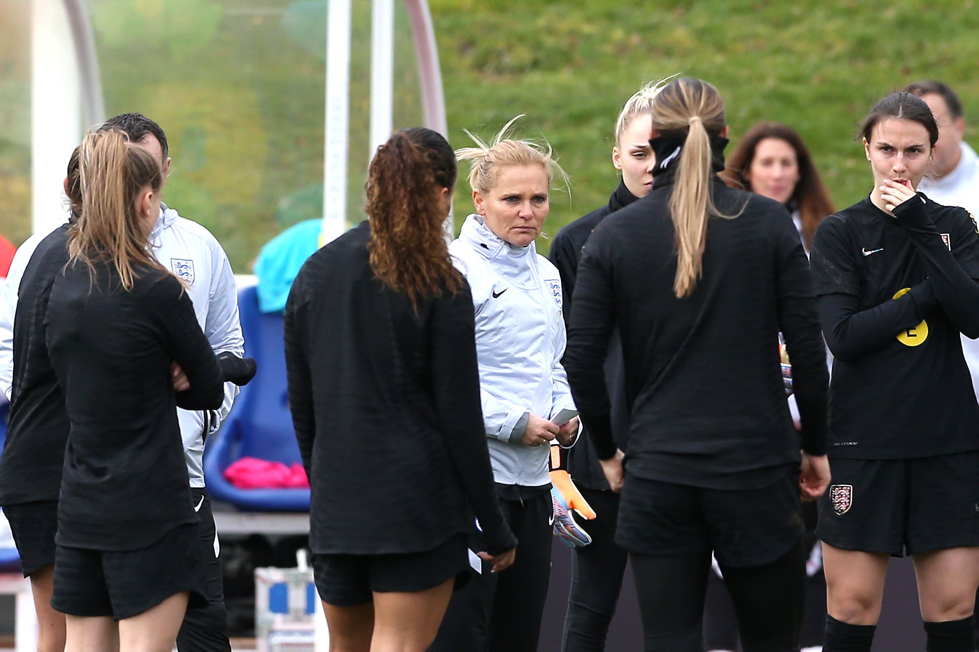 Sarina Wiegman’s (centre) Lionesses started Sunday’s 2-1 Arnold Clark Cup win over Italy with an XI showing nine changes (Barrington Coombs/PA)